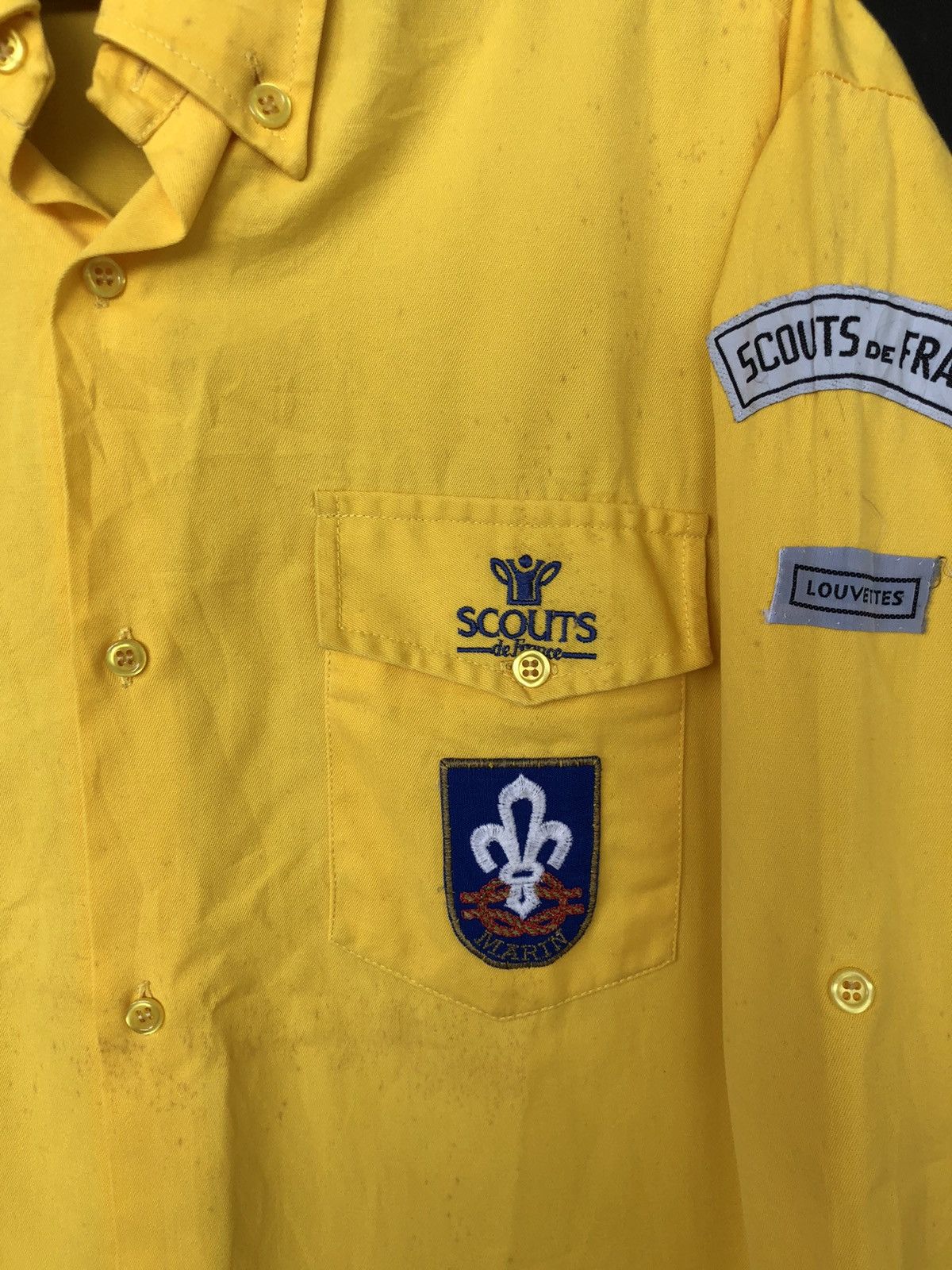 Vintage RARE🔥Vintage 80s France Scouts with Patches B/D Shirt Size US L / EU 52-54 / 3 - 4 Thumbnail