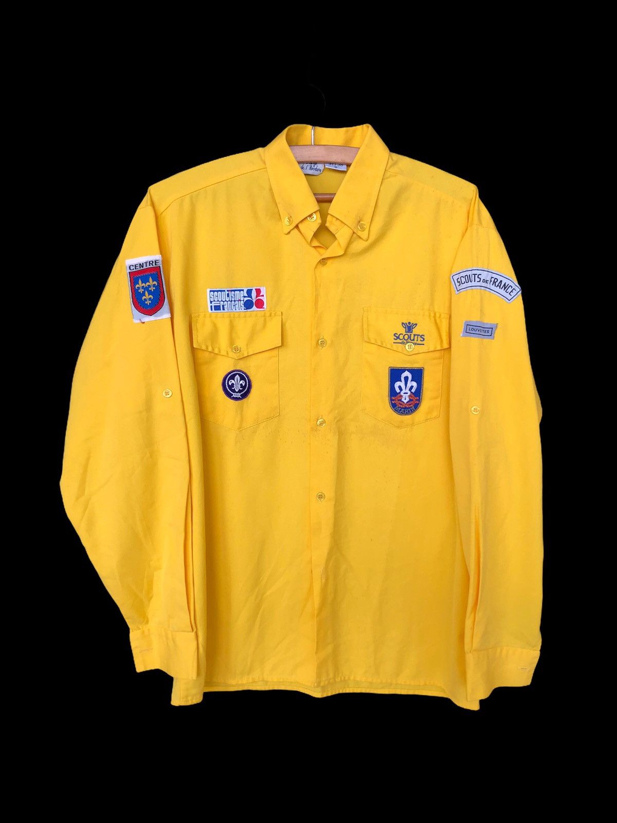 Vintage RARE🔥Vintage 80s France Scouts with Patches B/D Shirt Size US L / EU 52-54 / 3 - 2 Thumbnail