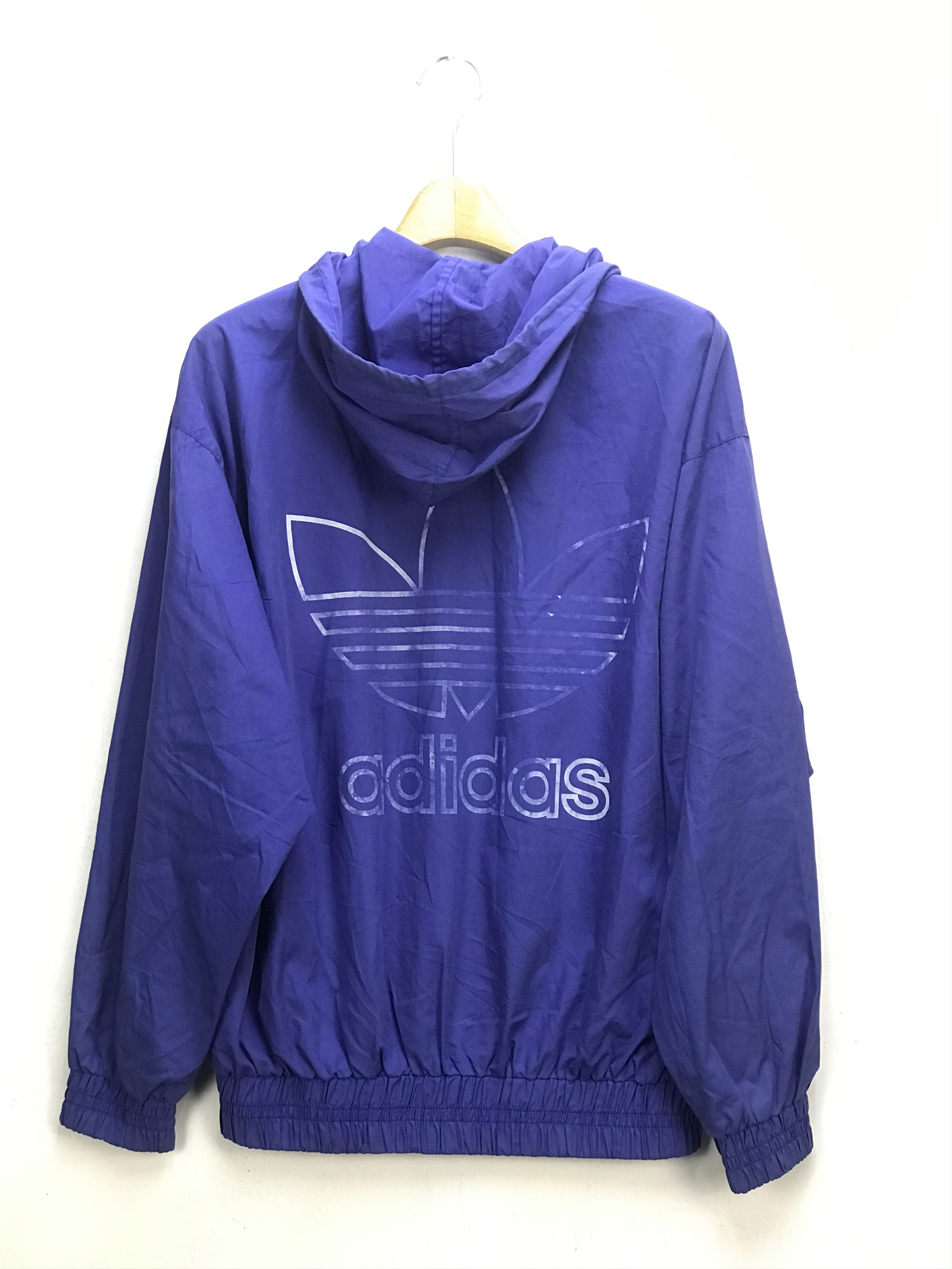 Adidas VINTAGE ADIDAS BIG LOGO THRASHED HOODIE Size US L / EU 52-54 / 3 - 1 Thumbnail