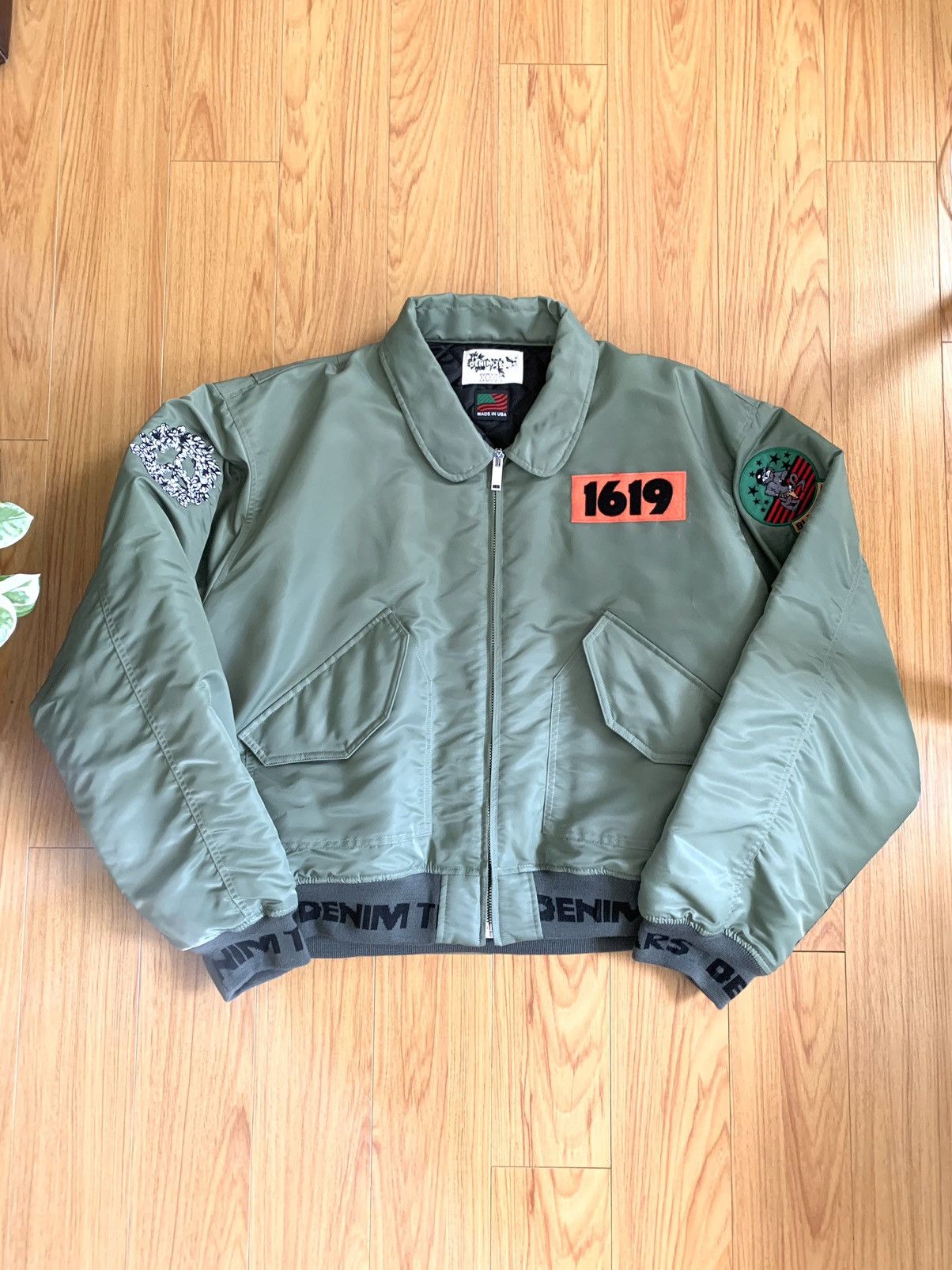 Denim Tears Trans-Atlantic Flight Jacket Bomber Olive XXL.