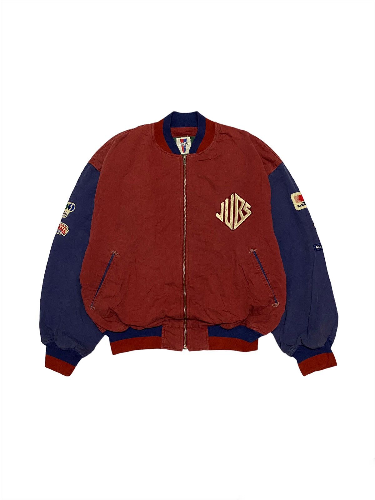 Japanese Brand Vtg PAPAS Baseball The Japan Us Multicolor Bomber jacket Size US XL / EU 56 / 4 - 2 Thumbnail