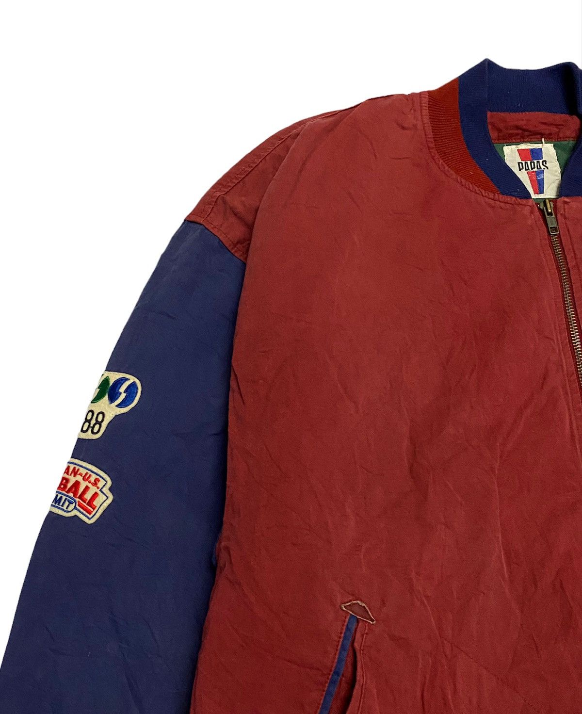Japanese Brand Vtg PAPAS Baseball The Japan Us Multicolor Bomber jacket Size US XL / EU 56 / 4 - 4 Thumbnail