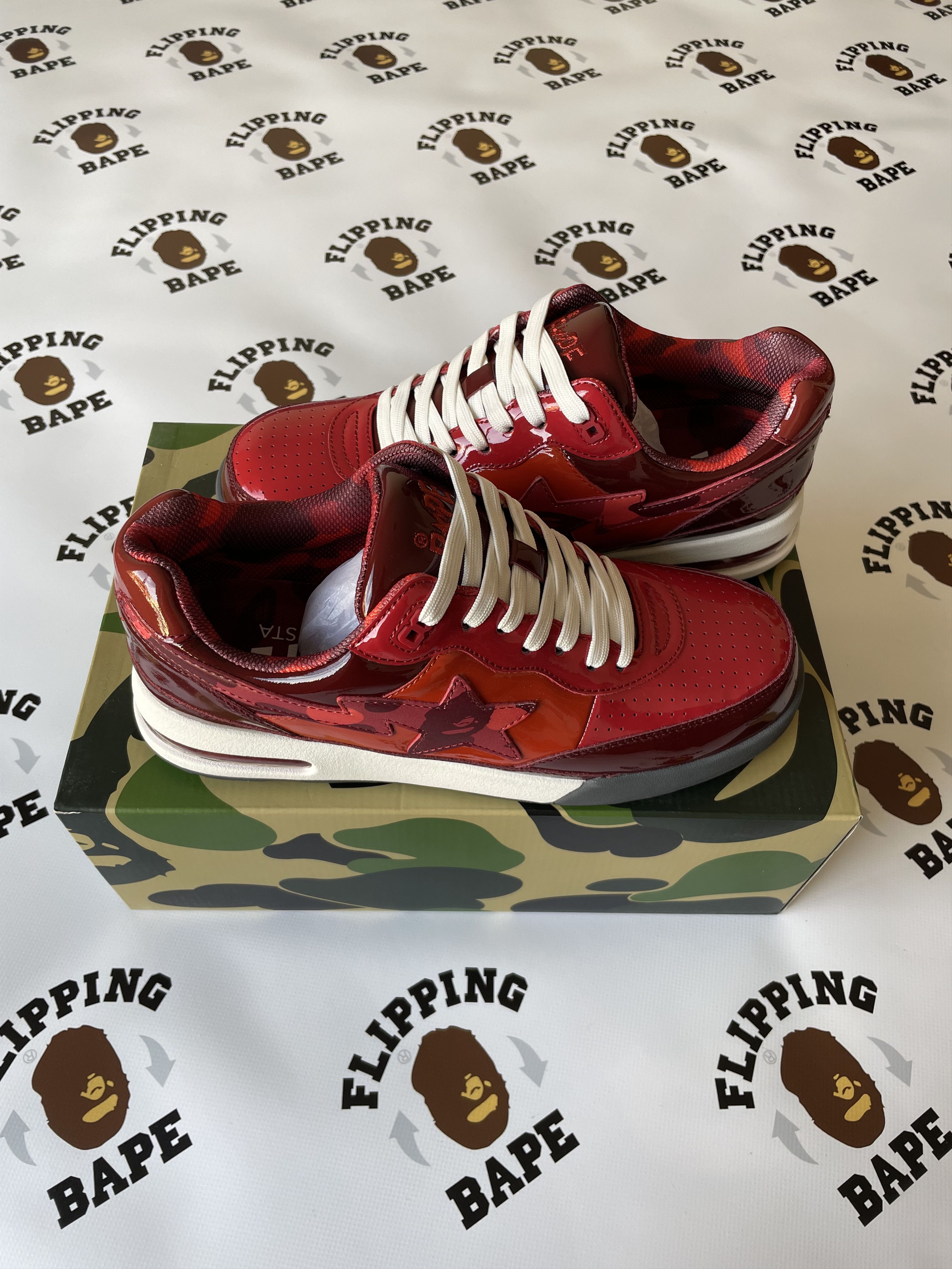 image of Bape Road Sta 1 Shoes in Red, Men's (Size 10)