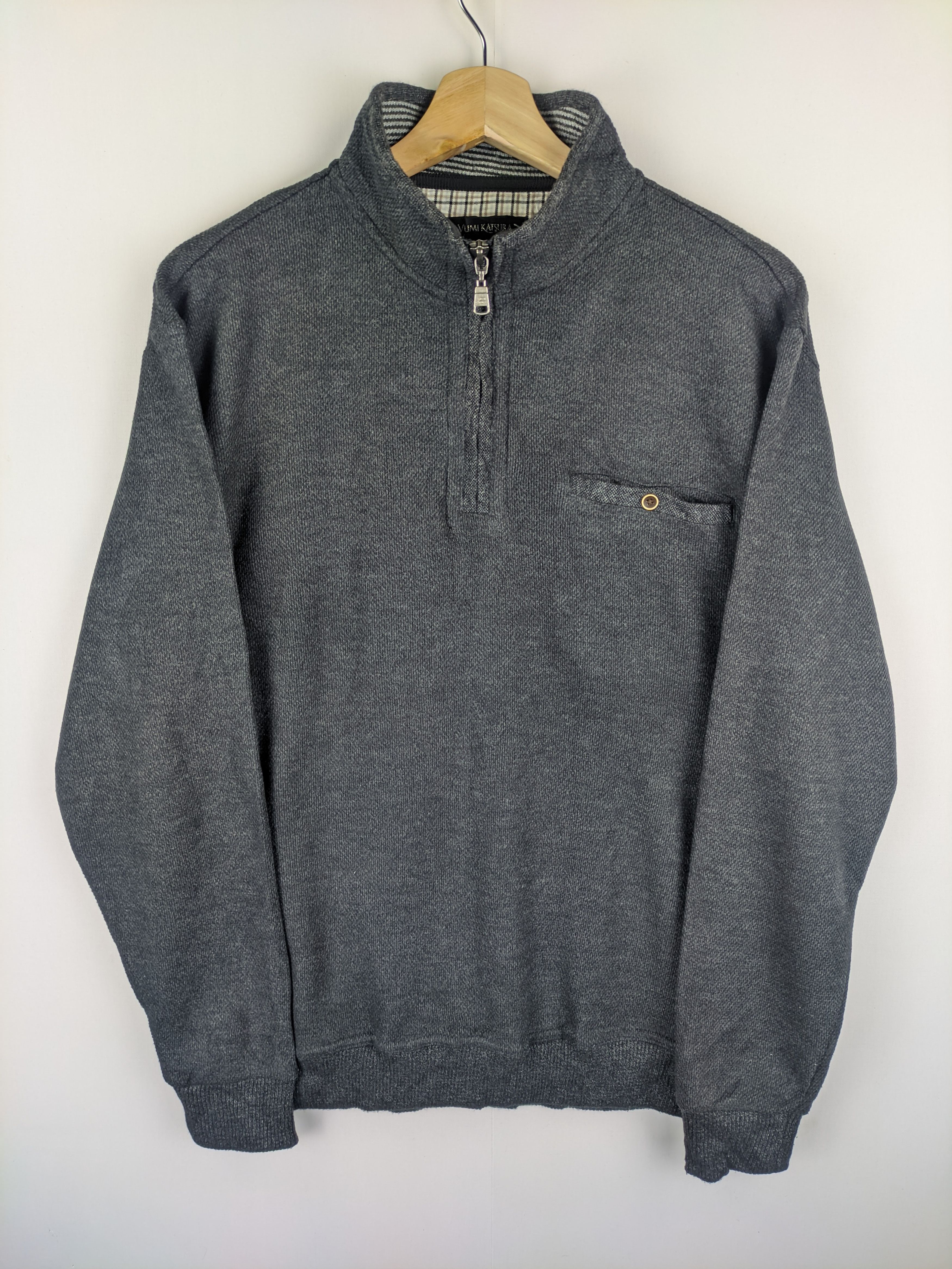Japanese Brand Steals🔥Polo Sweatshirt Quarter Zipper by Yumi Katsura Size US M / EU 48-50 / 2 - 9 Thumbnail