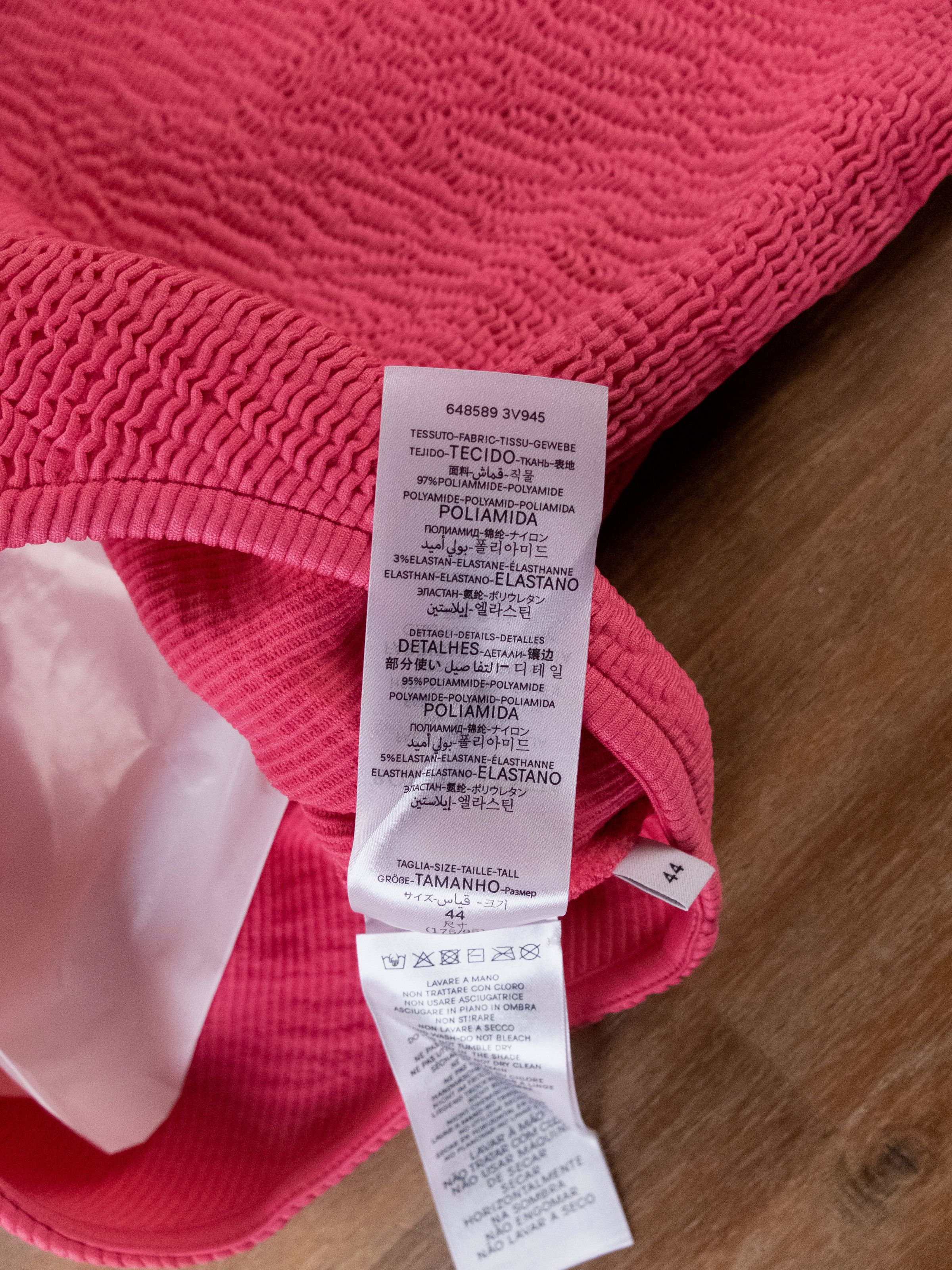 Bottega Veneta BOTTEGA VENETA crinkle pink one piece swimsuit swimwear 44 q Size 30" / US 8 / IT 44 - 10 Thumbnail