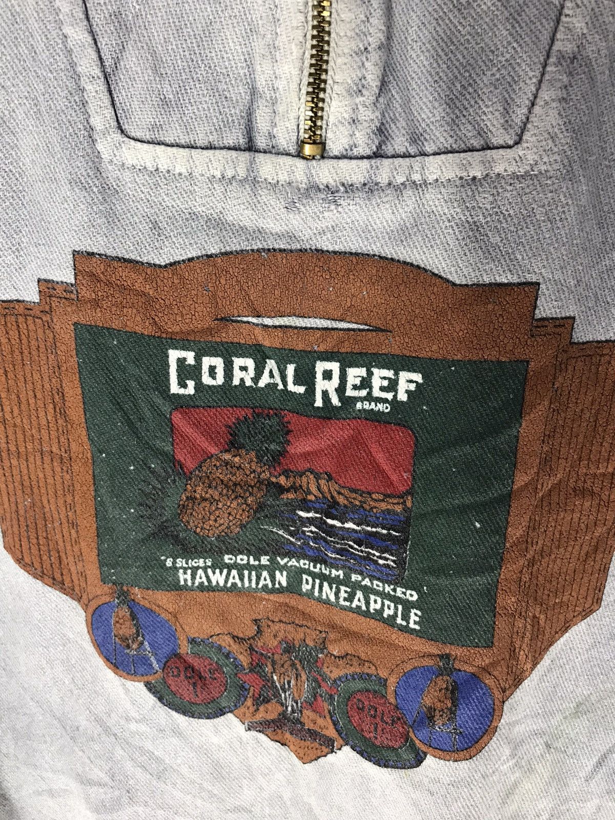 Vintage Vintage dole hawaii distressed denim half zipper shirt Size US L / EU 52-54 / 3 - 7 Thumbnail
