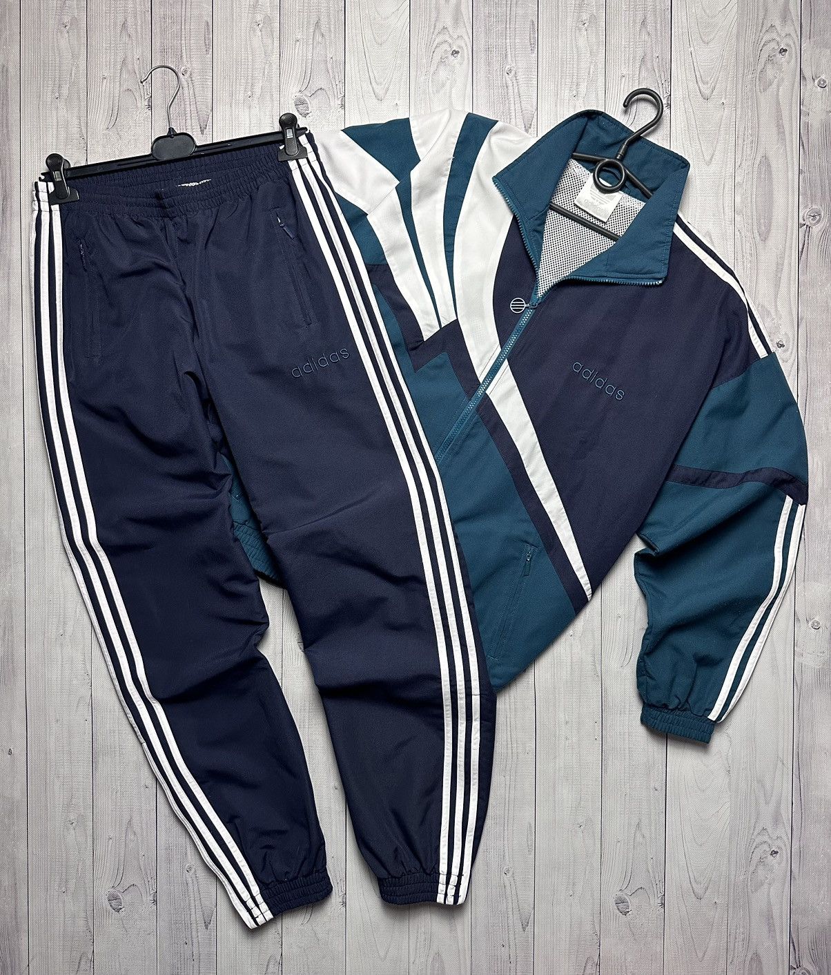 image of Adidas Track Suit Size M Multicolor in Navy Green, Men's