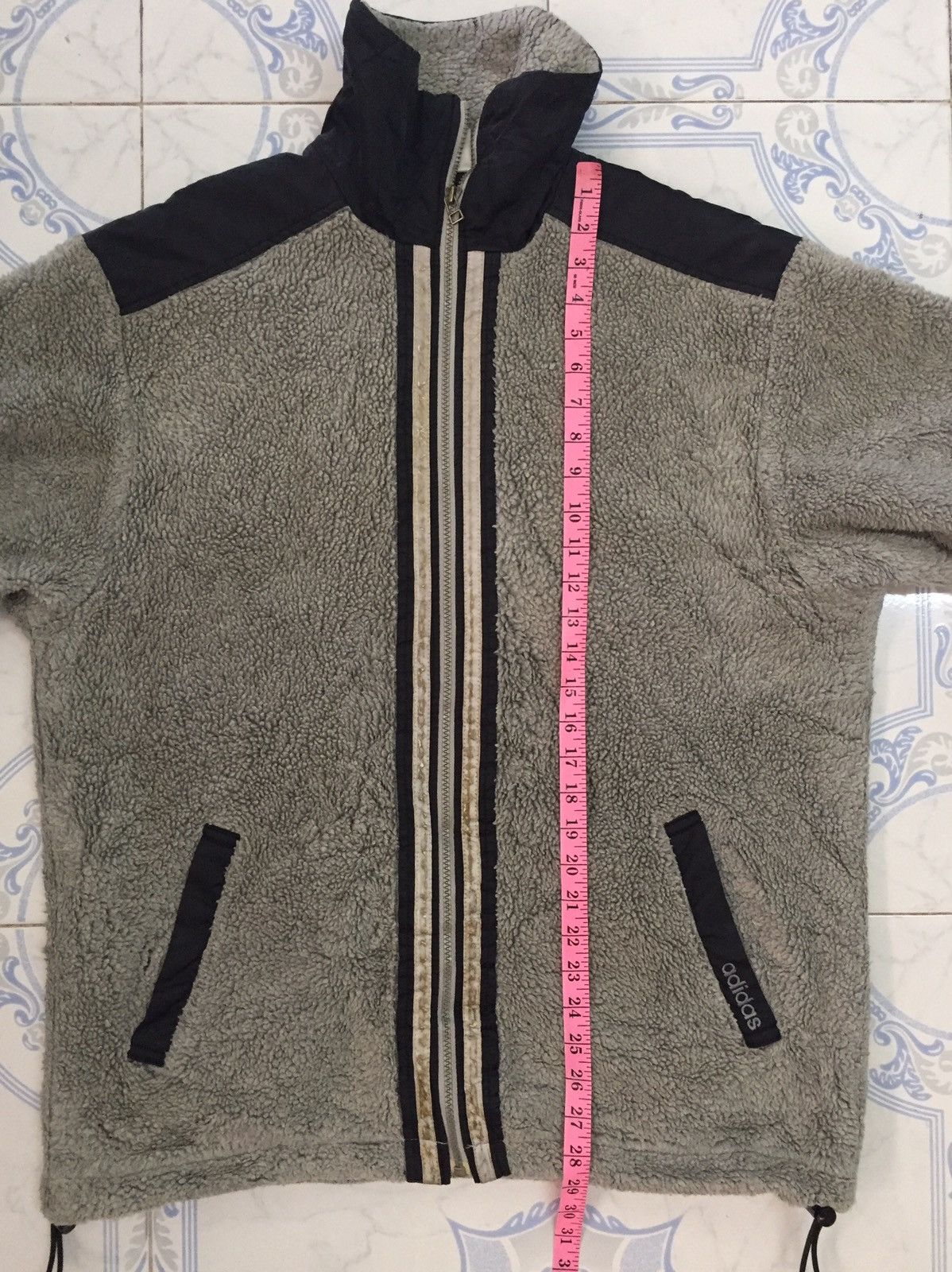 Adidas Adidas 3 Stripes Fleece Zipper Jacket MADE IN JAPAN Size US L / EU 52-54 / 3 - 23 Thumbnail