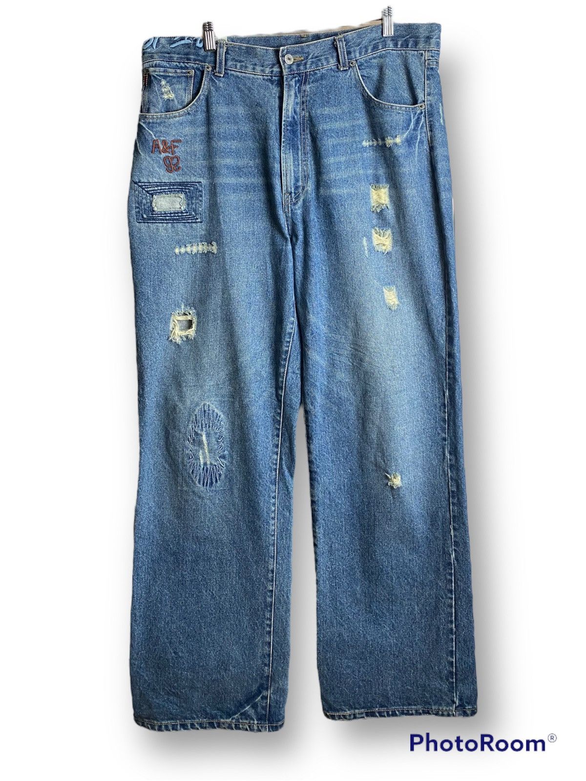 Abercrombie & Fitch Vintage Distressed Abercombie & Fitch Patchwork Baggy Jeans Size US 39 - 1 Thumbnail