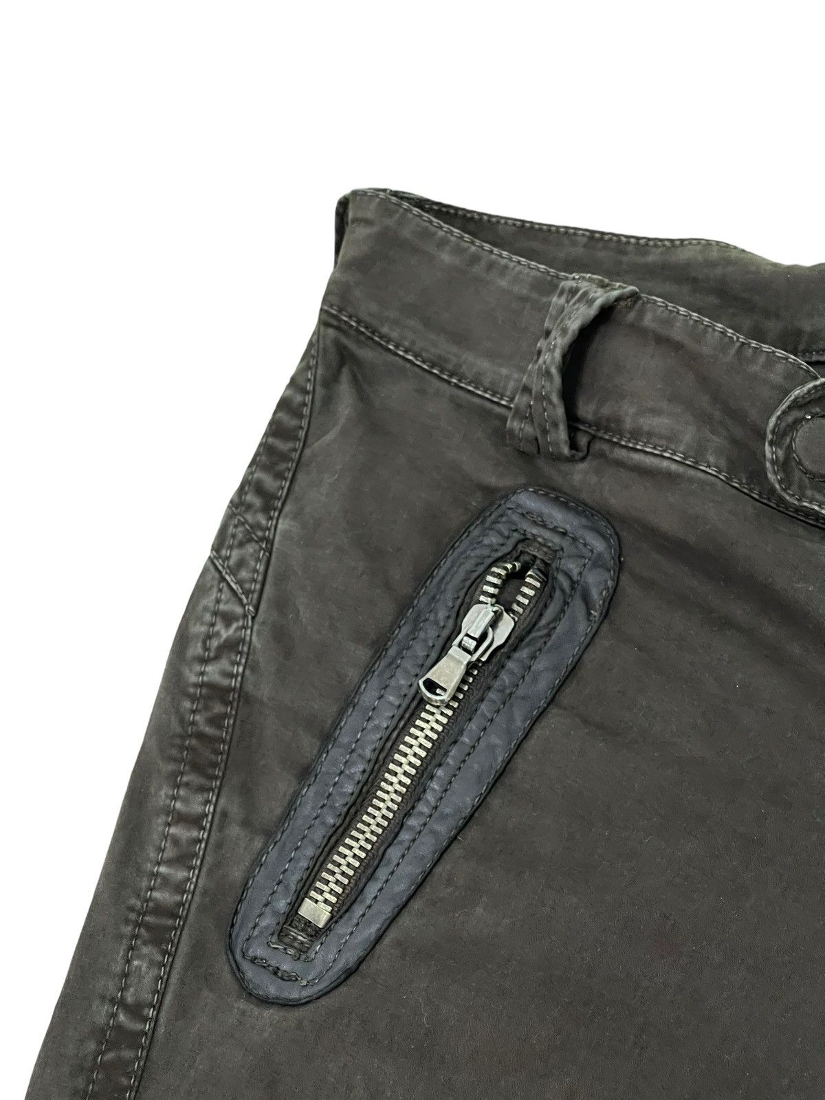 Japanese Brand Slim Biker Chinook Stretch Hybrid Moleskin Leather 1🟦2 Size US 31 - 22 Thumbnail