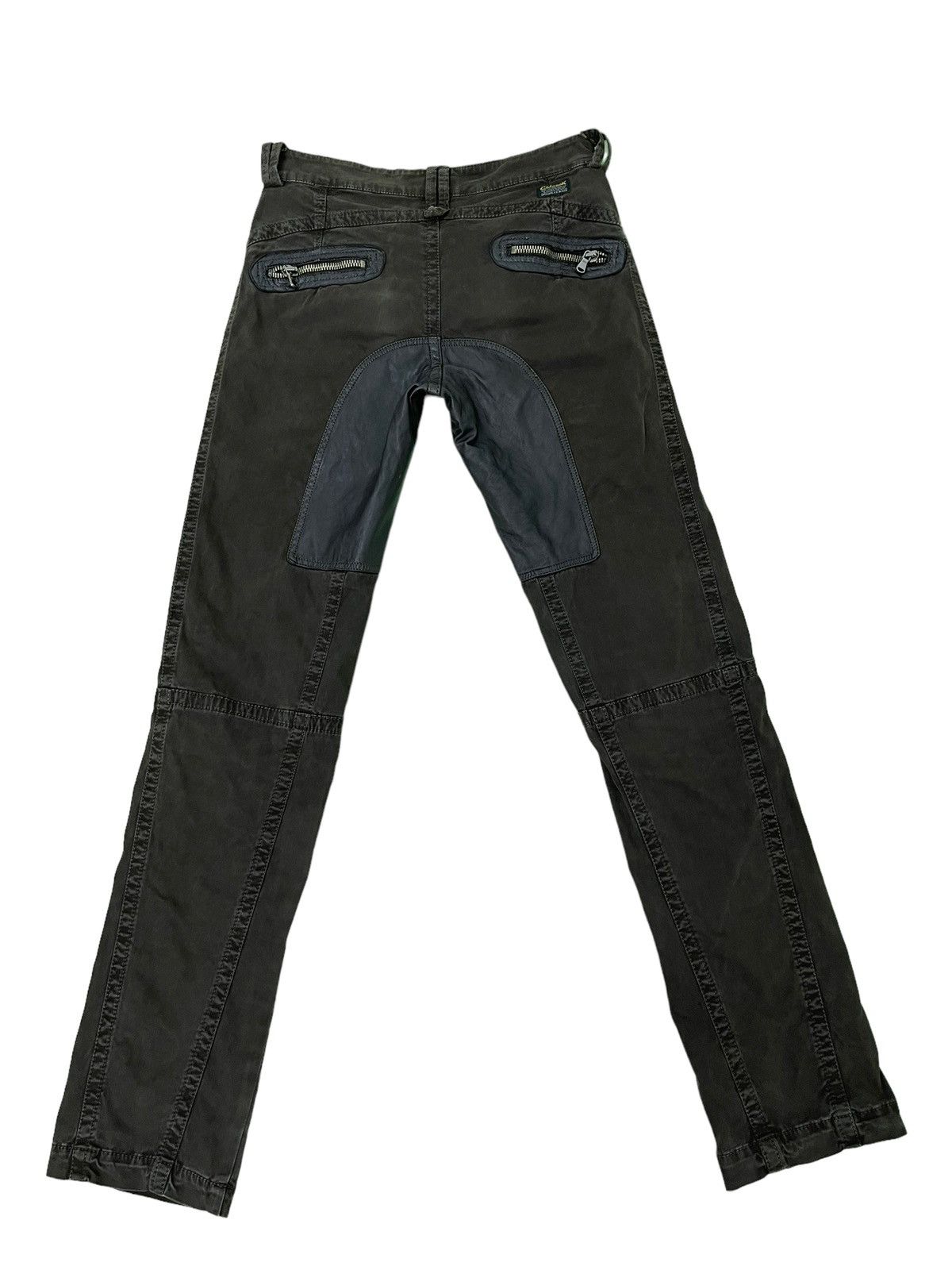 Japanese Brand Slim Biker Chinook Stretch Hybrid Moleskin Leather 1🟦2 Size US 31 - 2 Thumbnail