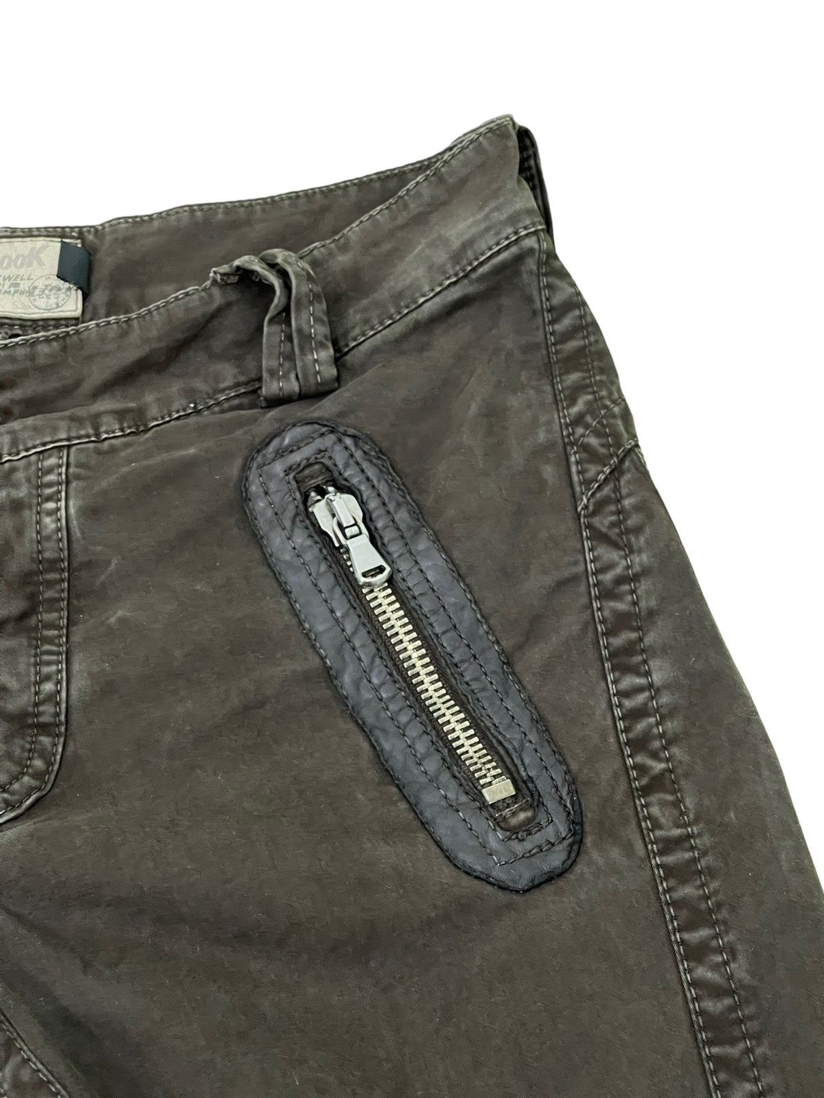 Japanese Brand Slim Biker Chinook Stretch Hybrid Moleskin Leather 1🟦2 Size US 31 - 21 Thumbnail