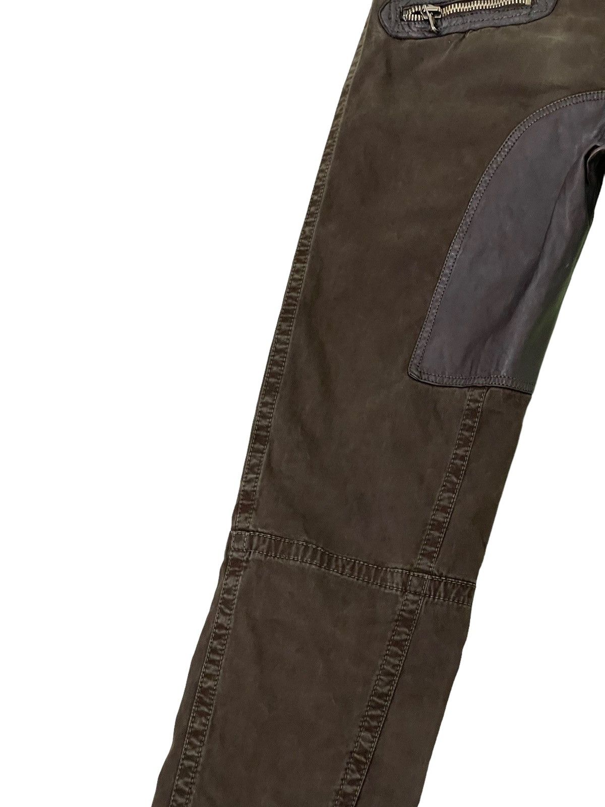 Japanese Brand Slim Biker Chinook Stretch Hybrid Moleskin Leather 1🟦2 Size US 31 - 7 Thumbnail