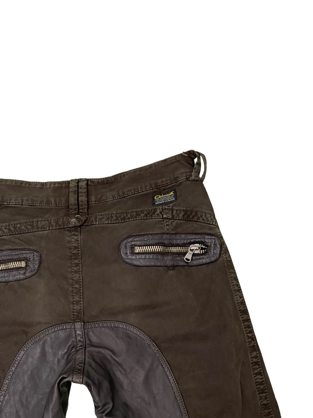 Japanese Brand Slim Biker Chinook Stretch Hybrid Moleskin Leather 1🟦2 Size US 31 - 9 Thumbnail