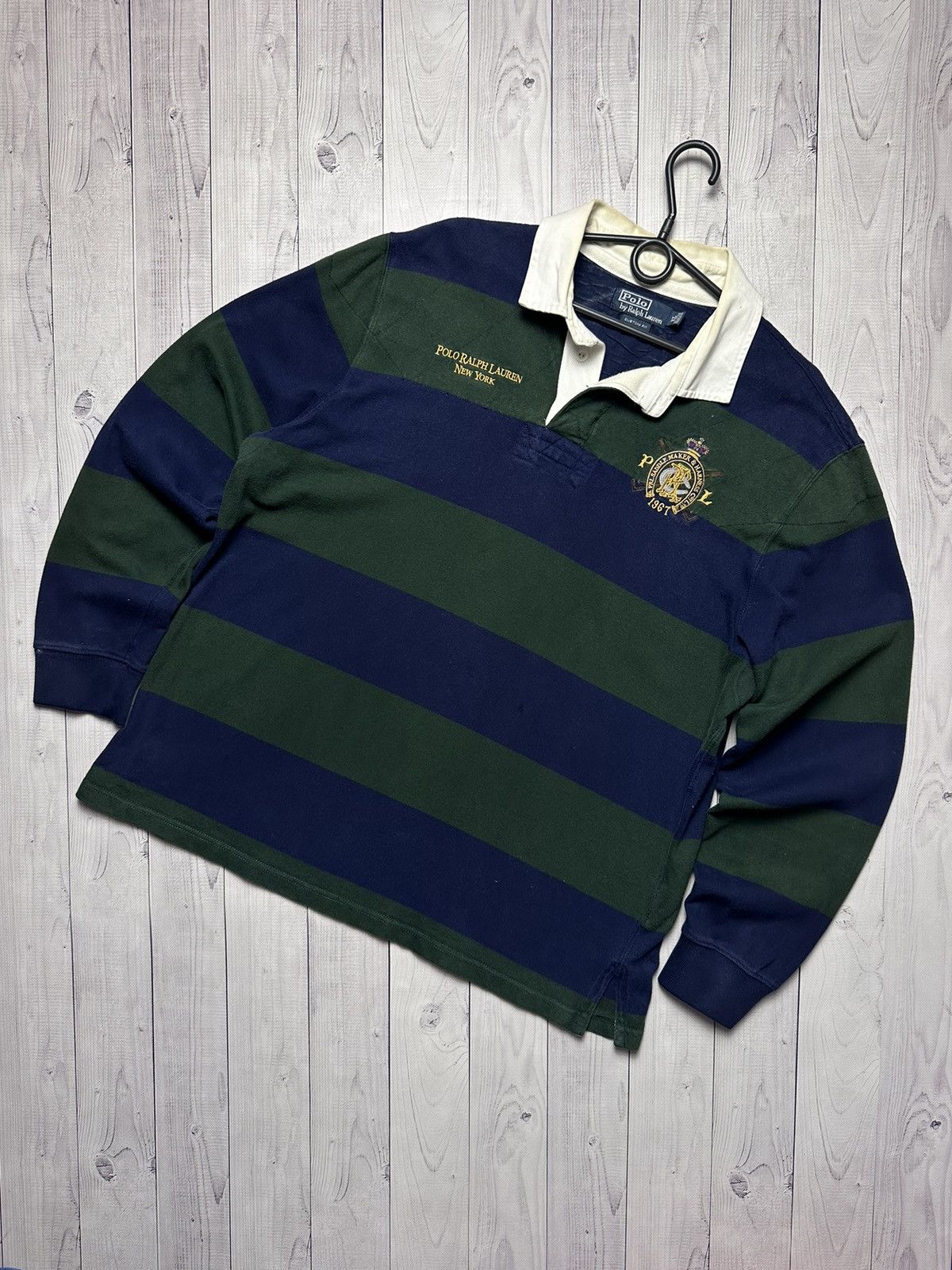 Polo Ralph Lauren × Vintage Vintage Polo Ralph Lauren rugby striped size XL Size US XL / EU 56 / 4 - 1 Thumbnail
