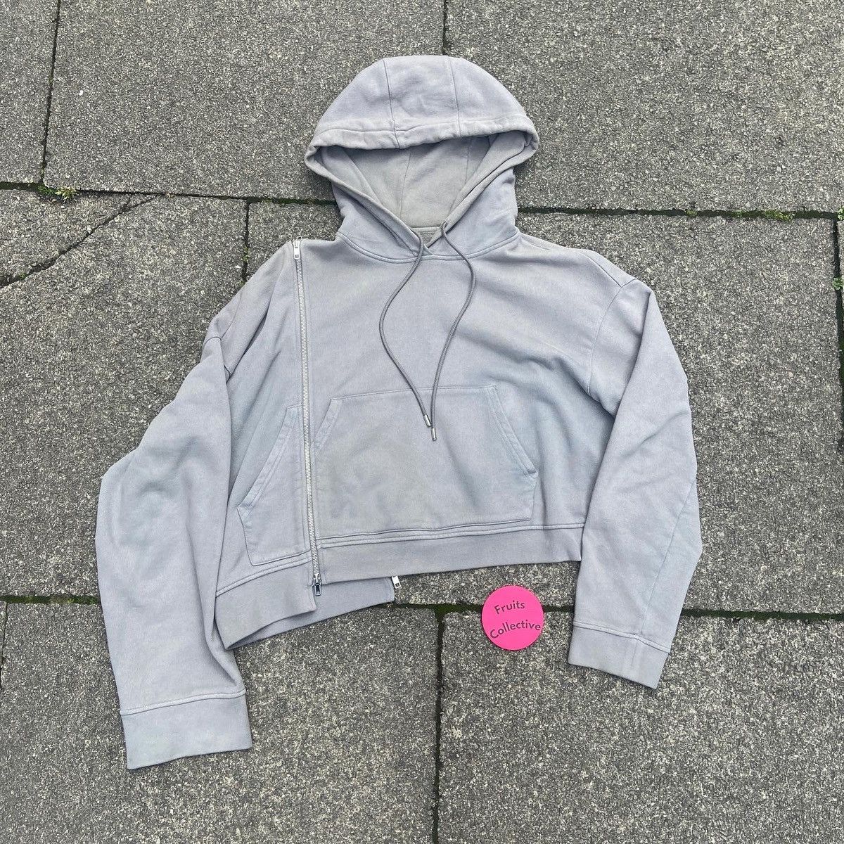 Pre-owned Maison Margiela Ss20 Multi Wear Zip Cropped Hoodie In Grey