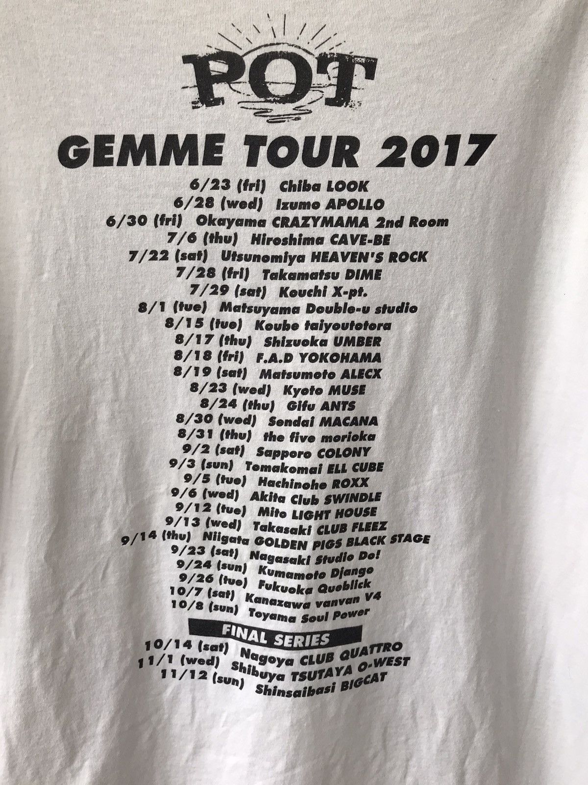 Band Tees POT Band Tee Gemme Album Tour Japanese Band Size US L / EU 52-54 / 3 - 6 Thumbnail