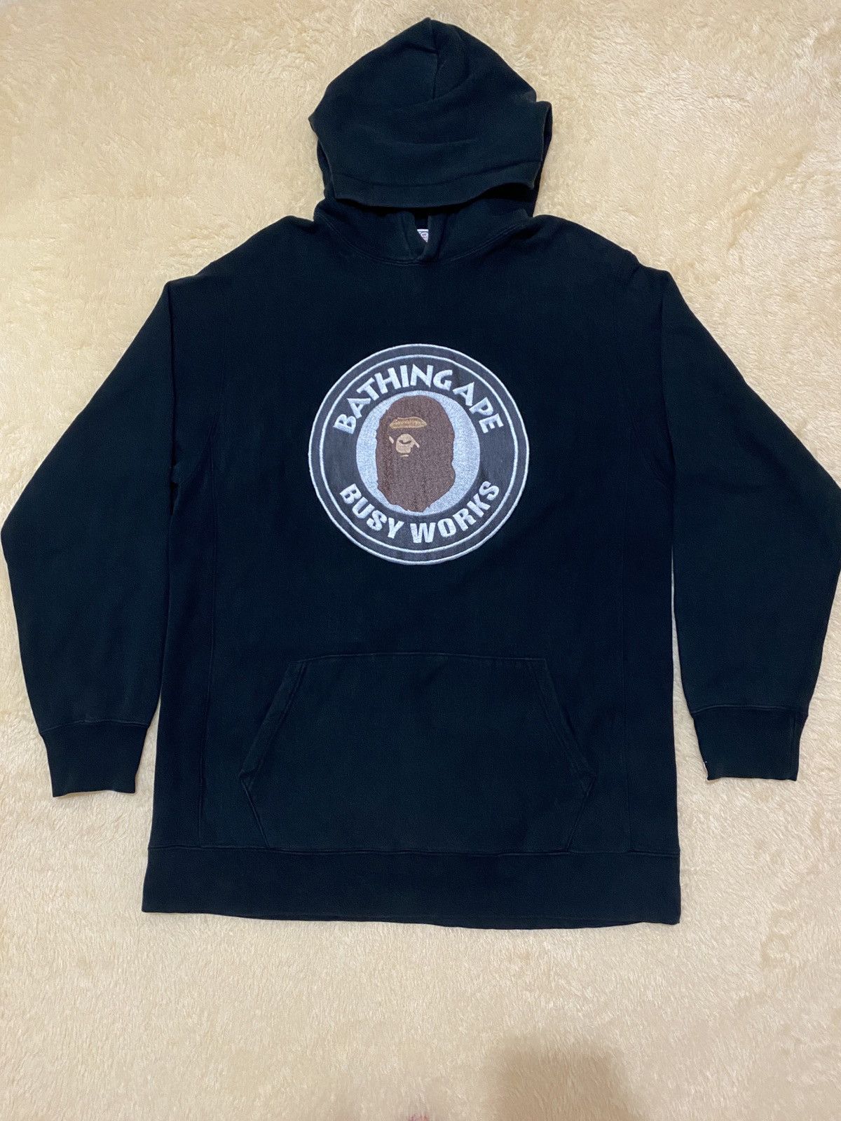 image of Bape x Vintage Busy Works Pullover Hoodie in Black, Men's (Size XL)