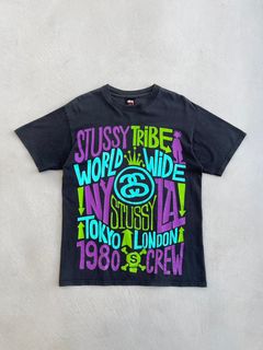 Vintage New Stussy (Made in Usa) Black Biker Long-Sleeve Tee T-Shirt Medium