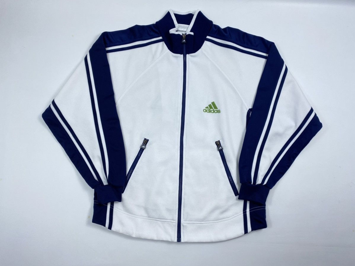 Adidas LASTDROP🔥 90s Adidas Lime Blue White Vintage Track Jacket Size US M / EU 48-50 / 2 - 6 Thumbnail