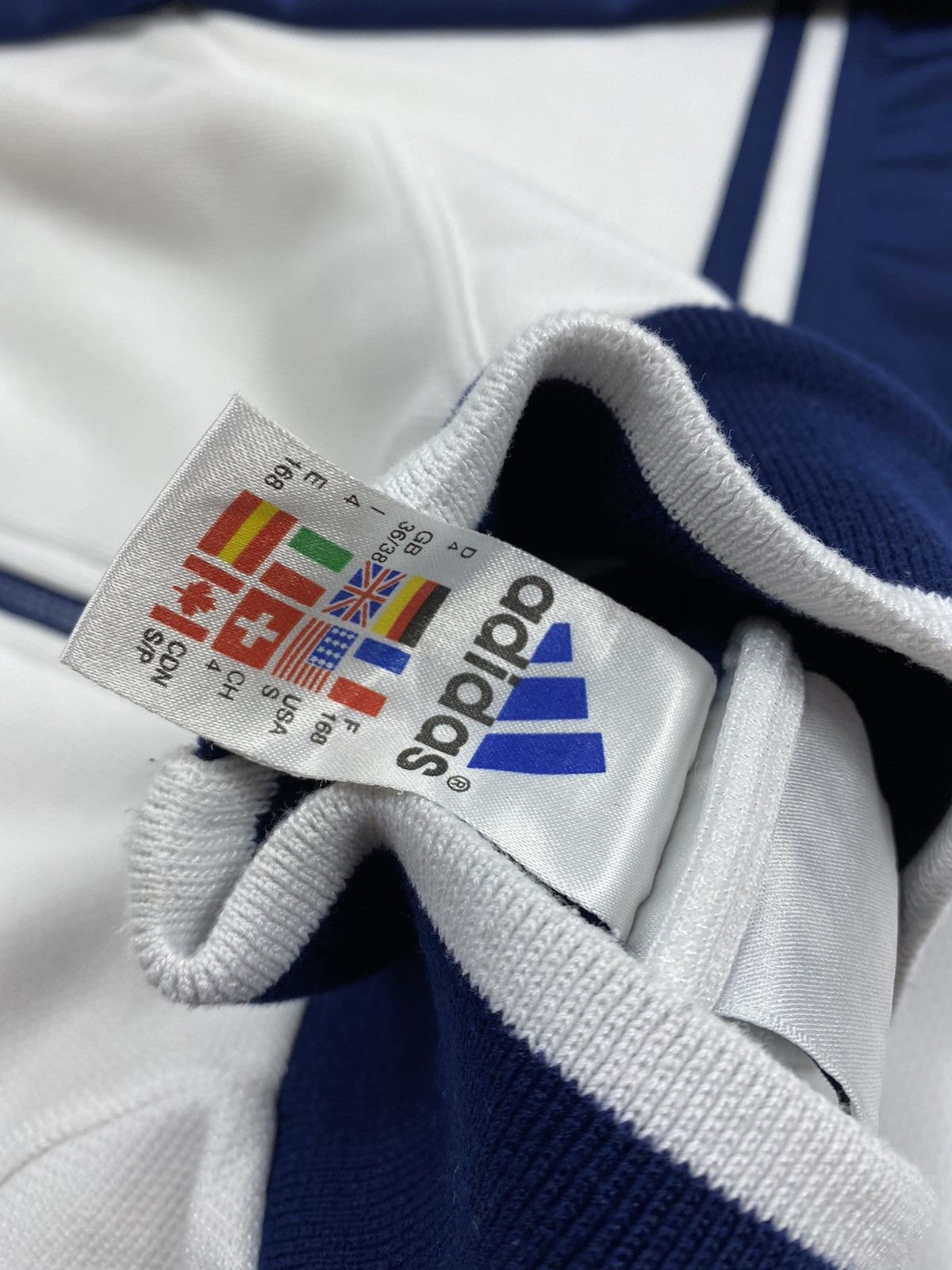 Adidas LASTDROP🔥 90s Adidas Lime Blue White Vintage Track Jacket Size US M / EU 48-50 / 2 - 3 Thumbnail