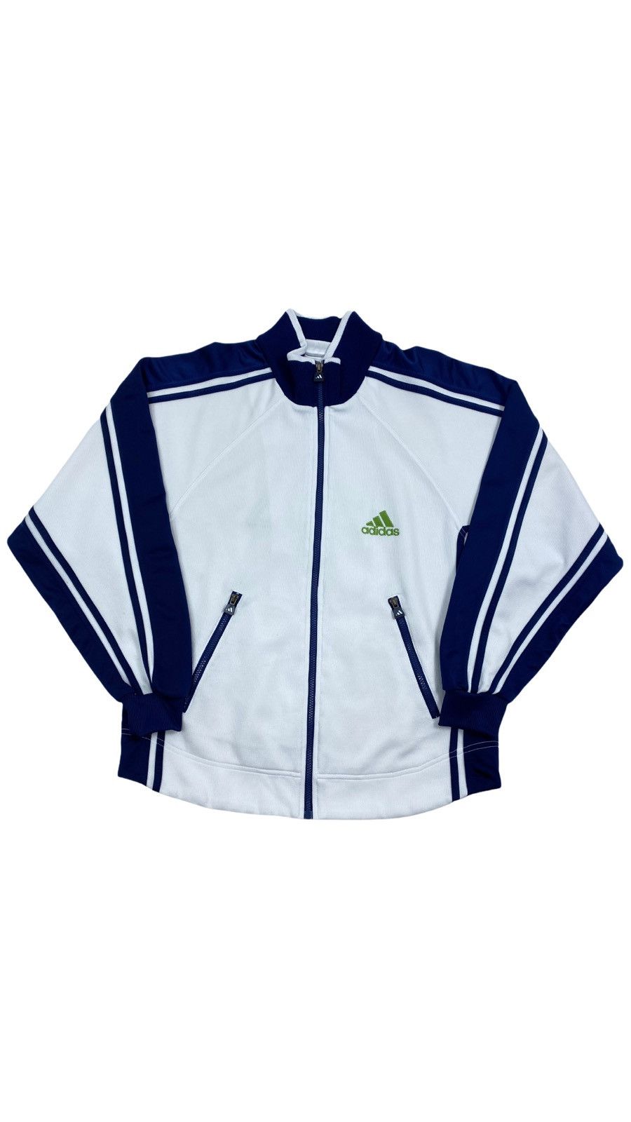 Adidas LASTDROP🔥 90s Adidas Lime Blue White Vintage Track Jacket Size US M / EU 48-50 / 2 - 1 Thumbnail