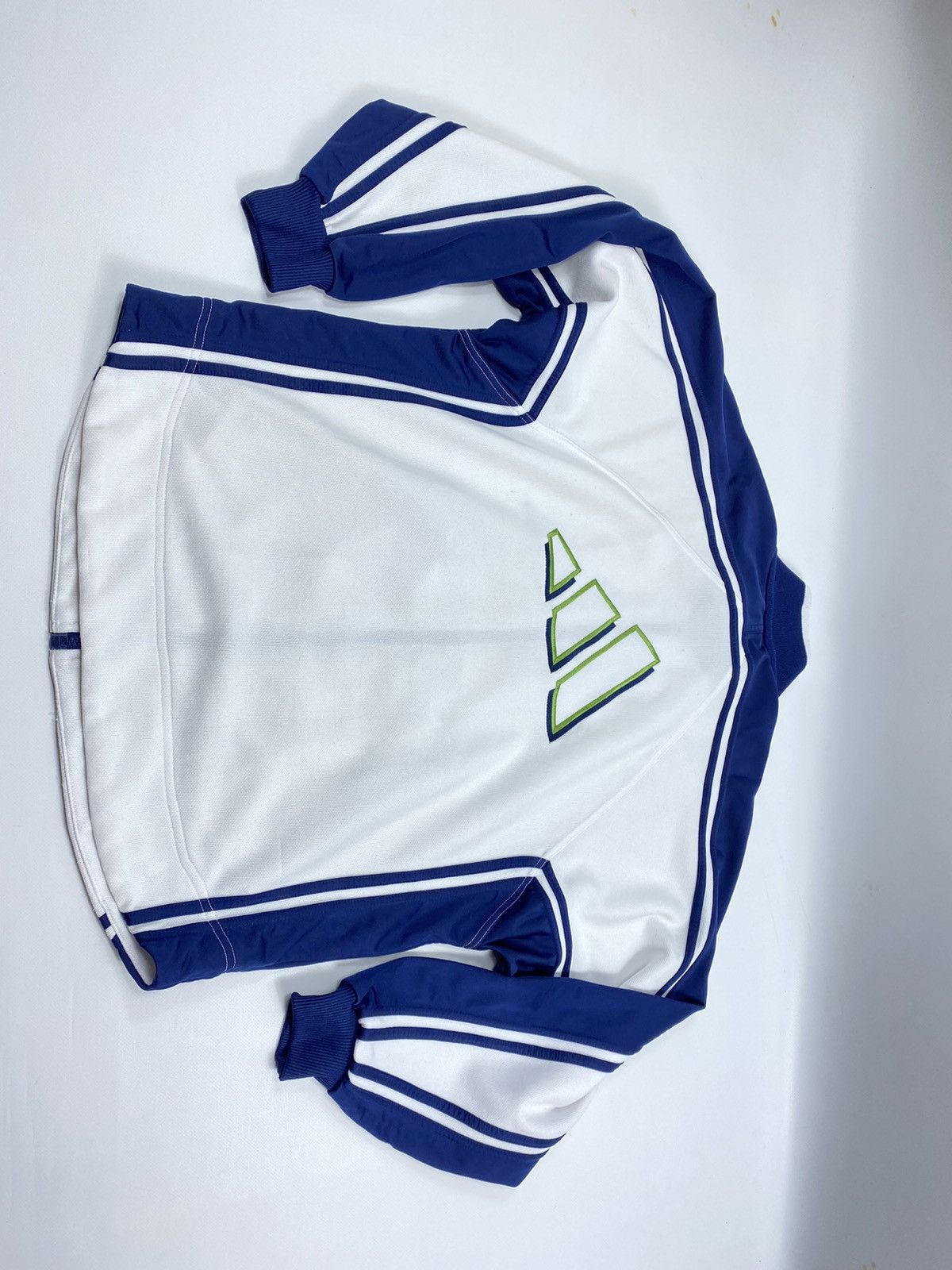 Adidas LASTDROP🔥 90s Adidas Lime Blue White Vintage Track Jacket Size US M / EU 48-50 / 2 - 5 Thumbnail