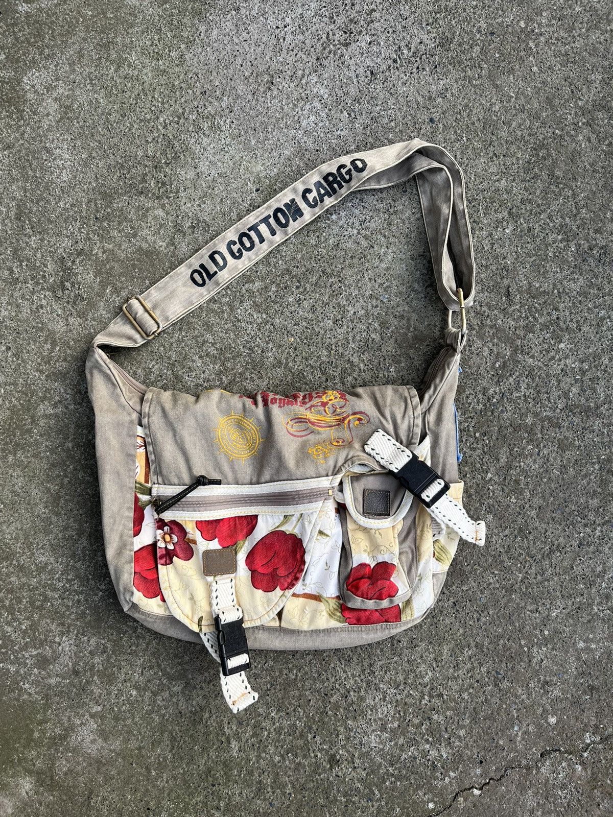 Other Vintage y2k Flowers Messenger Bag Multi Pocket Utility Size ONE SIZE - 2 Thumbnail