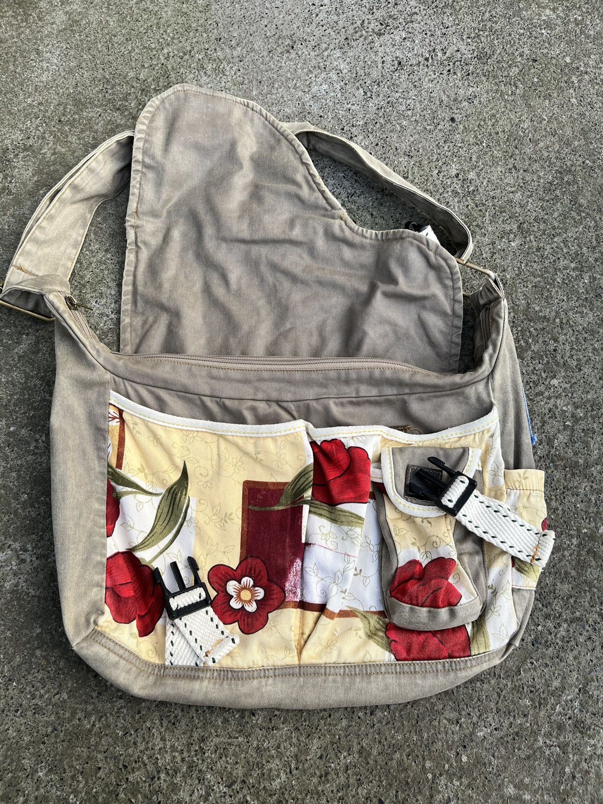Other Vintage y2k Flowers Messenger Bag Multi Pocket Utility Size ONE SIZE - 9 Thumbnail