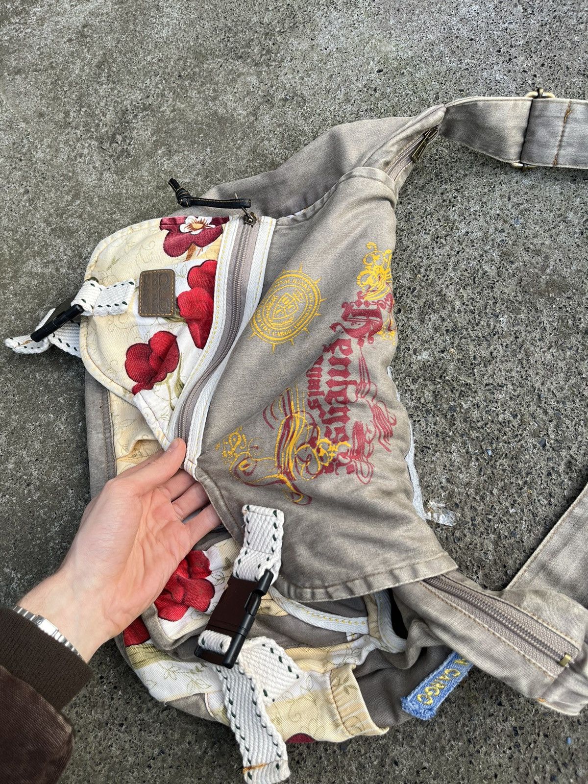 Other Vintage y2k Flowers Messenger Bag Multi Pocket Utility Size ONE SIZE - 4 Thumbnail