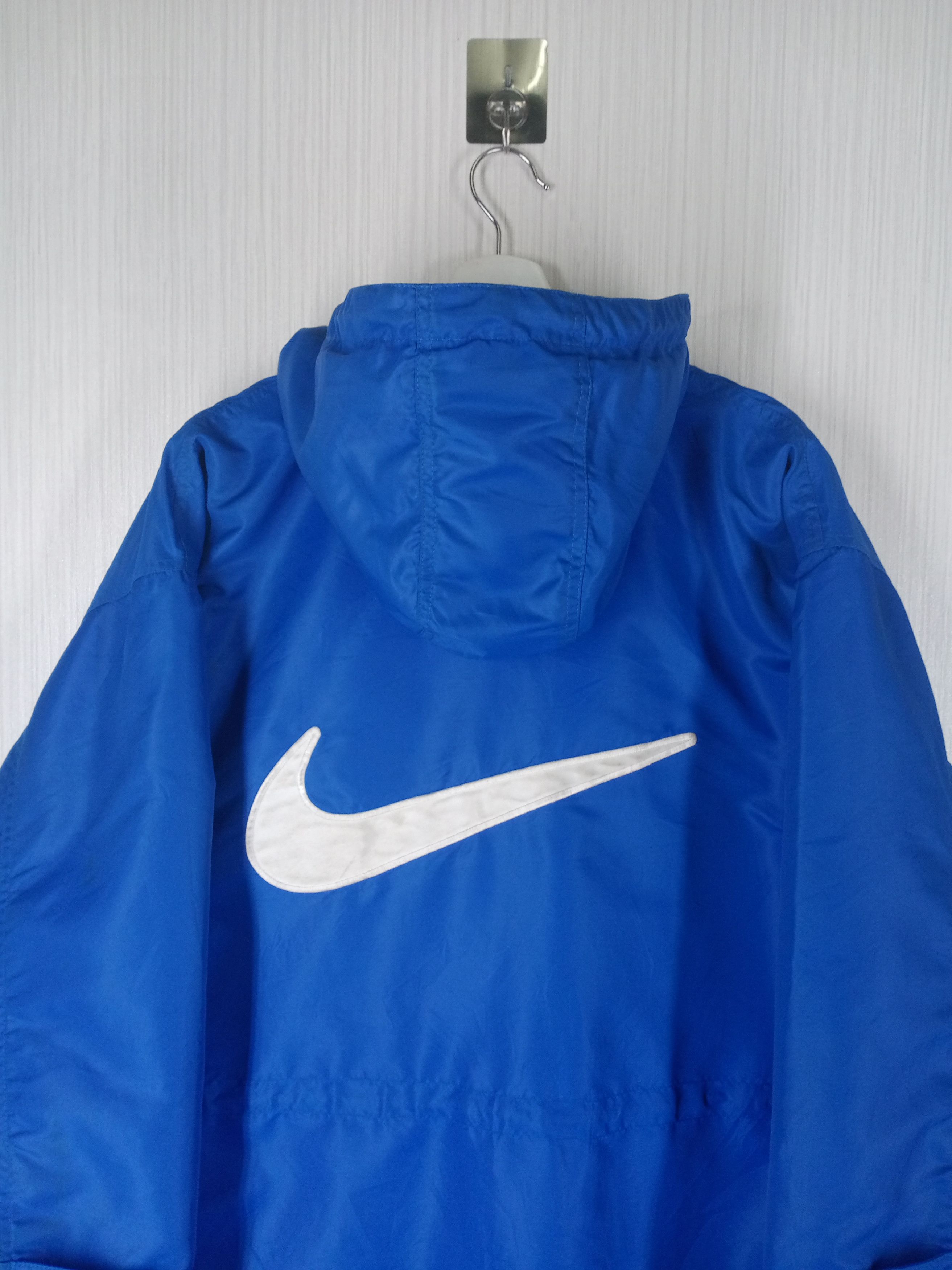 Nike Vintage 90s Nike Big Swoosh Winter Long Jacket Hoodie Size US L / EU 52-54 / 3 - 6 Thumbnail