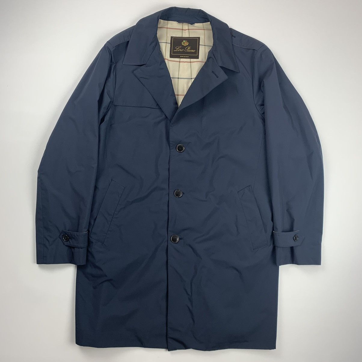 image of Italian Designers x Loro Piana Storm System Trench Coat in Navy, Men's (Size XL)