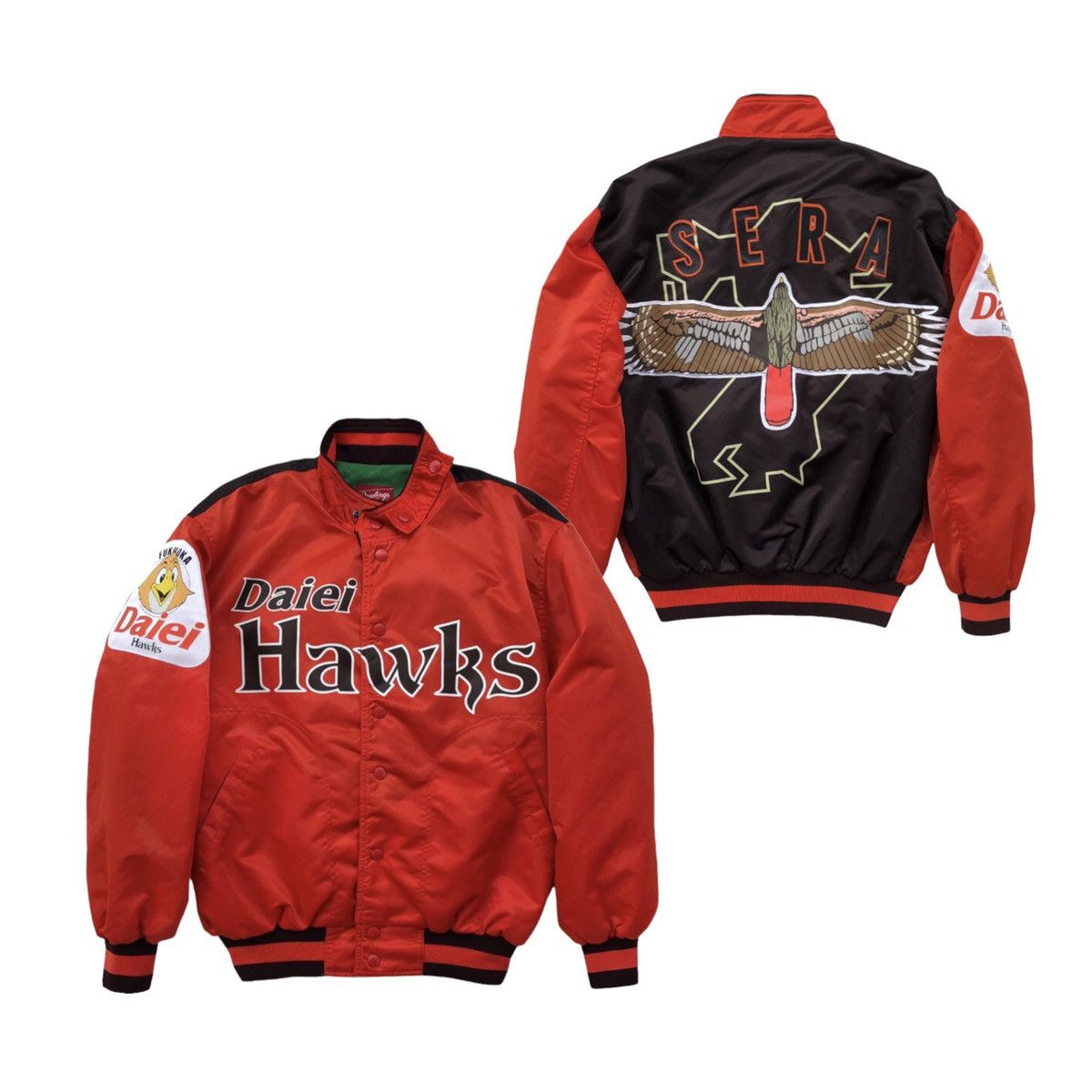 Asics × Varsity Jacket × Vintage Vintage FUKUOKA DAIEI HAWKS Asics × Varsity Jacket × Vintage Vintage FUKUOKA DAIEI HAWKS