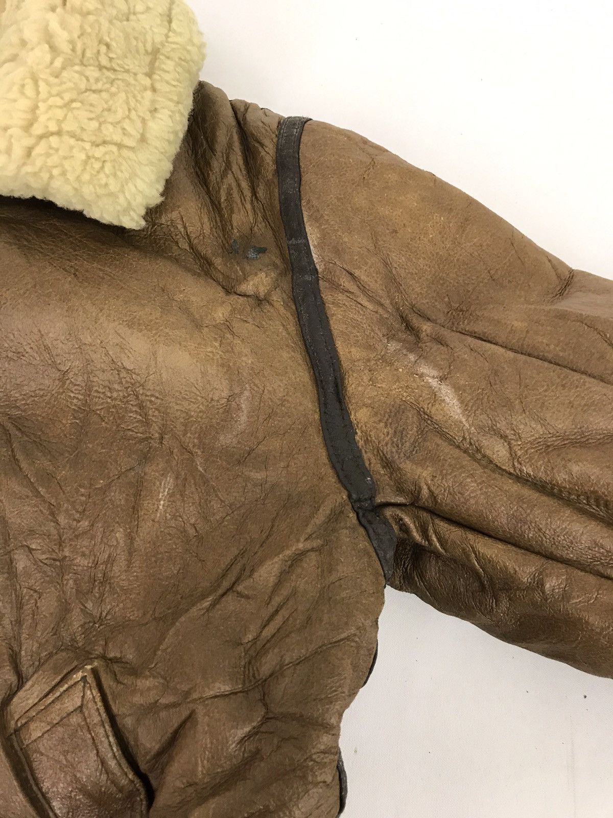 Genuine Leather 90s Type B3 Flight Bomber Sherpa Jacket Leather Size US M / EU 48-50 / 2 - 13 Thumbnail