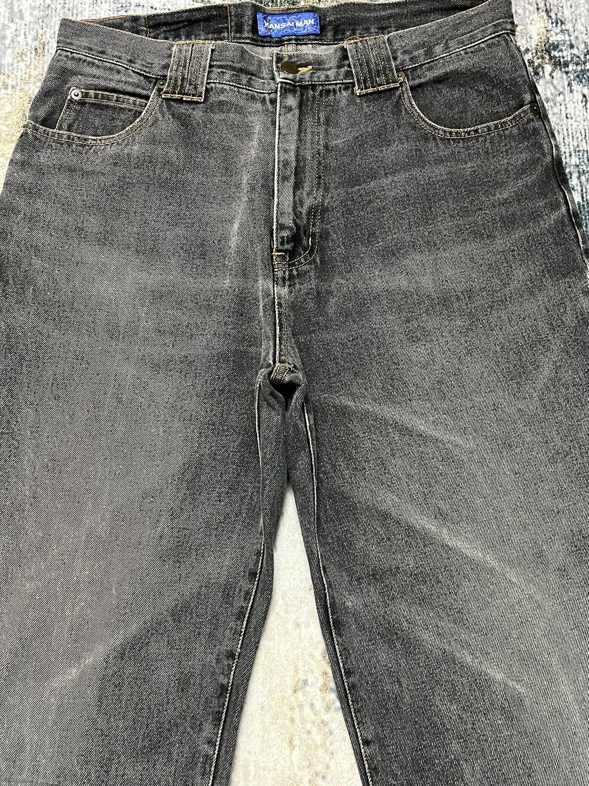 Japanese Brand × Kansai Yamamoto × Vintage Kansai Man By Kansai Yamamoto Regular Baggy Denim Black Size US 33 - 2 Thumbnail