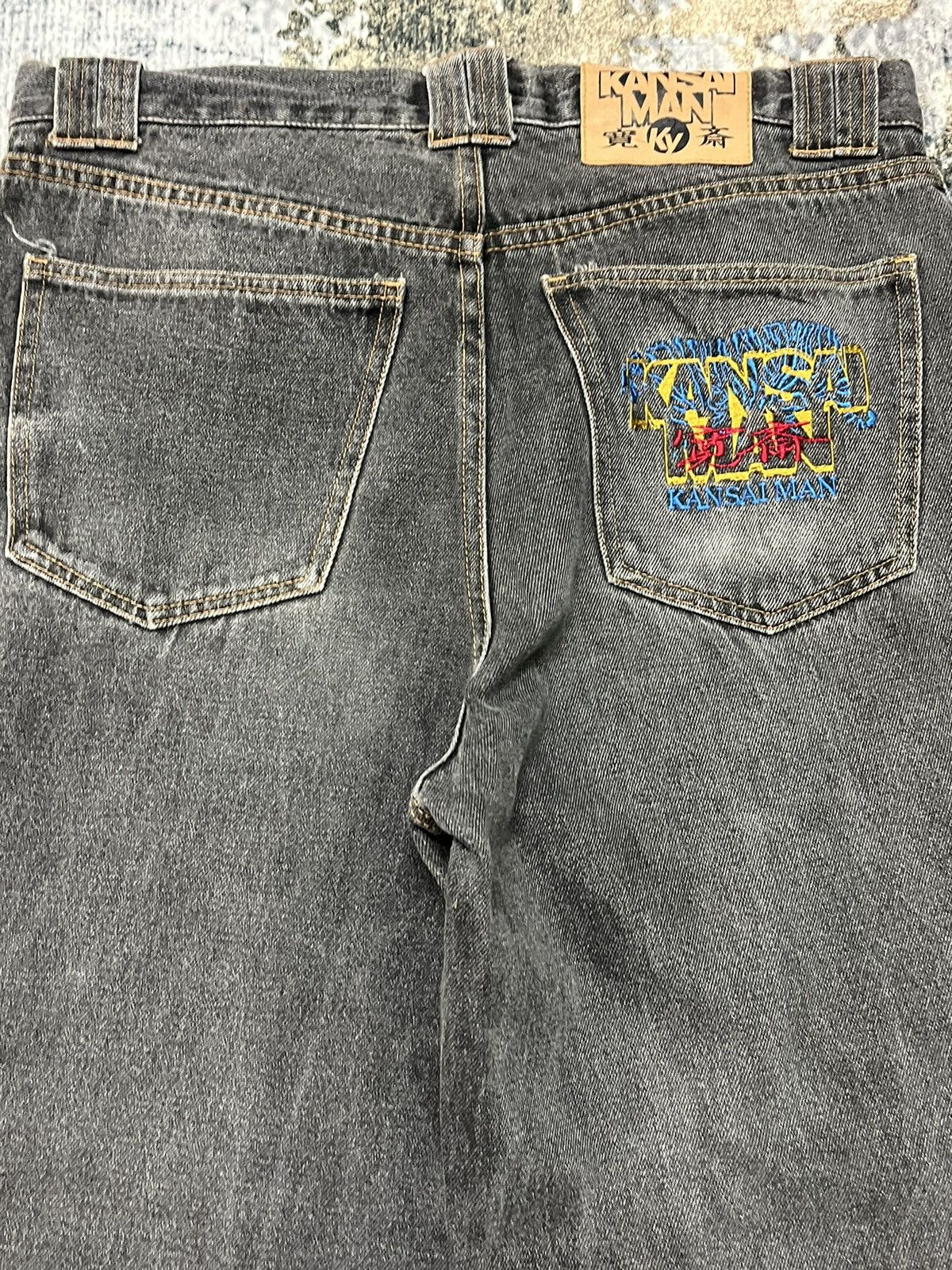 Japanese Brand × Kansai Yamamoto × Vintage Kansai Man By Kansai Yamamoto Regular Baggy Denim Black Size US 33 - 8 Thumbnail