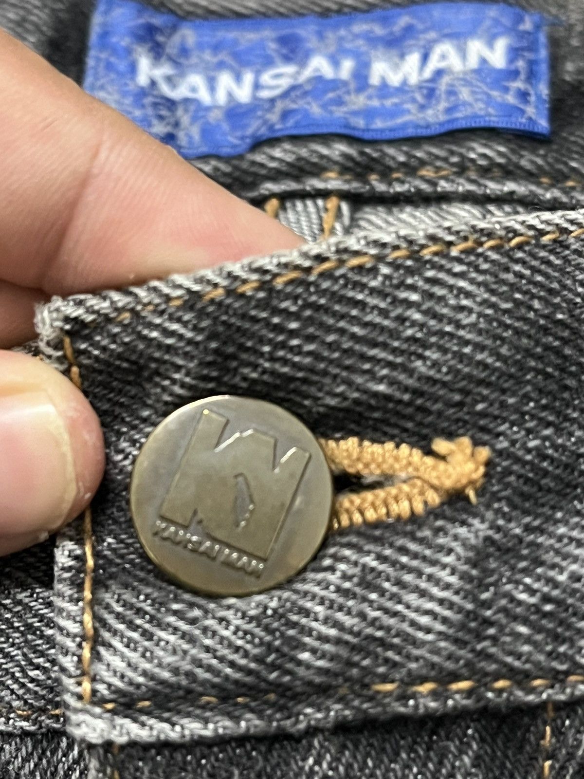 Japanese Brand × Kansai Yamamoto × Vintage Kansai Man By Kansai Yamamoto Regular Baggy Denim Black Size US 33 - 5 Thumbnail