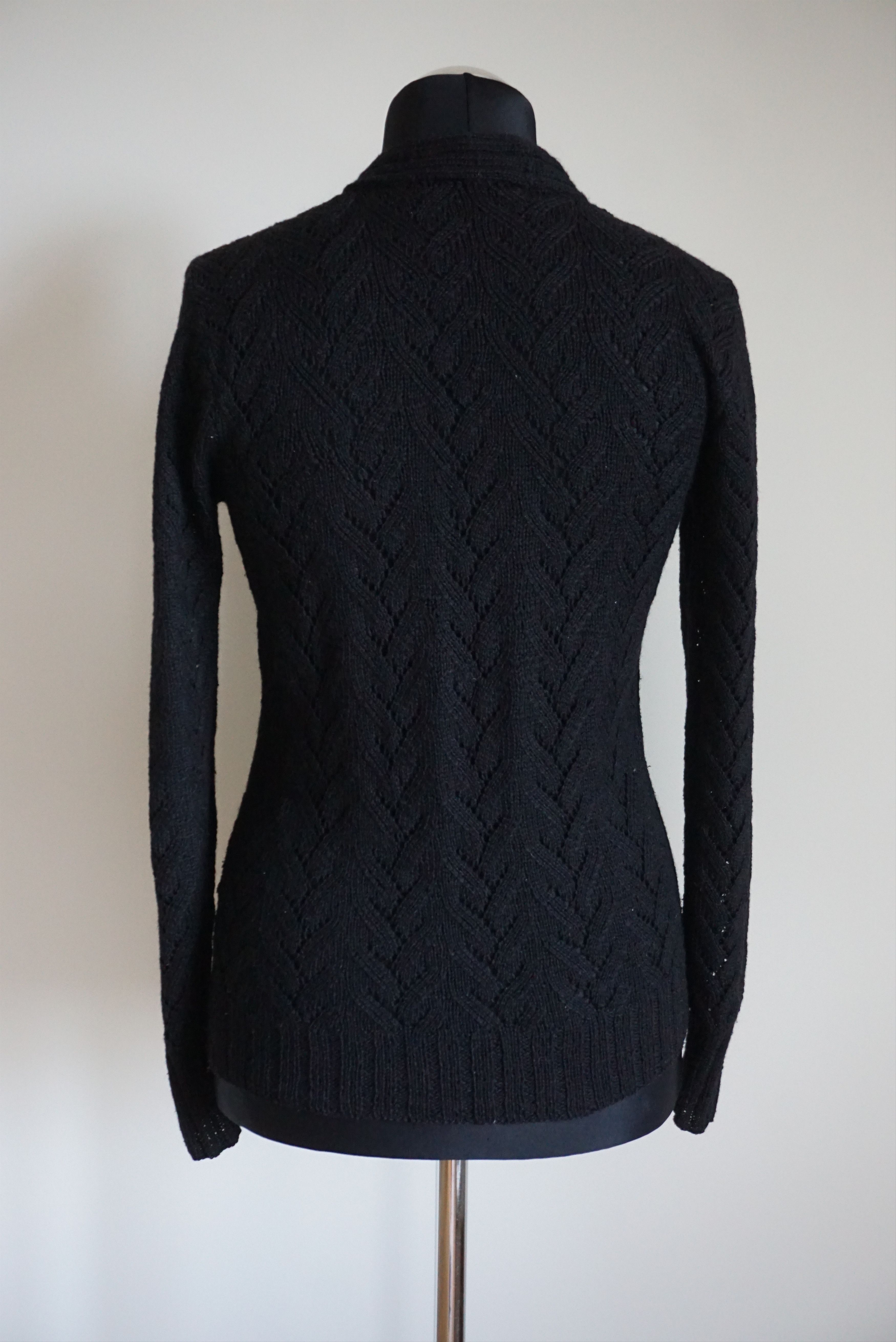 Handmade Vintage hand knitted jumper S/M 10/12 patterned wool blend Size S / US 4 / IT 40 - 5 Thumbnail