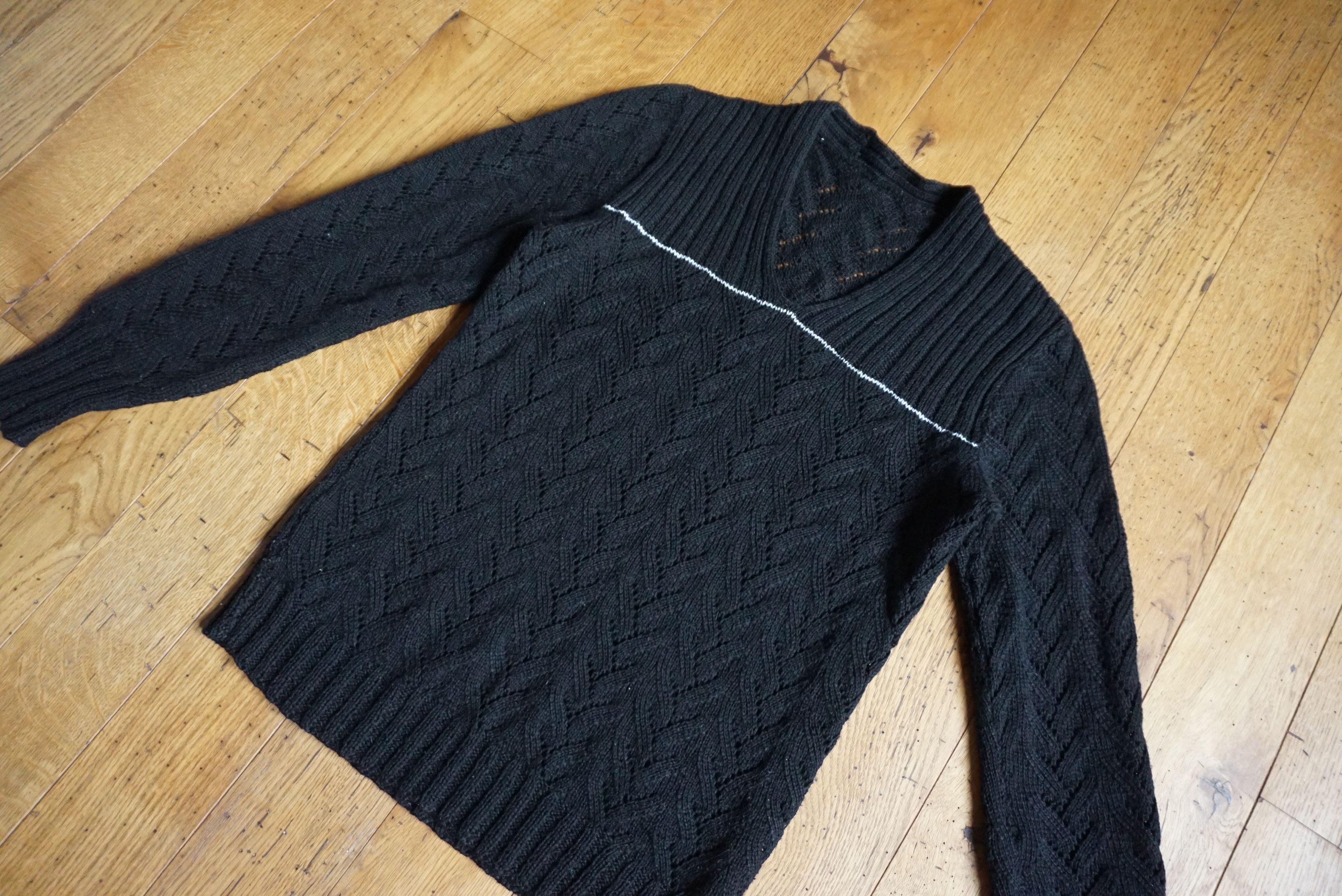 Handmade Vintage hand knitted jumper S/M 10/12 patterned wool blend Size S / US 4 / IT 40 - 7 Thumbnail