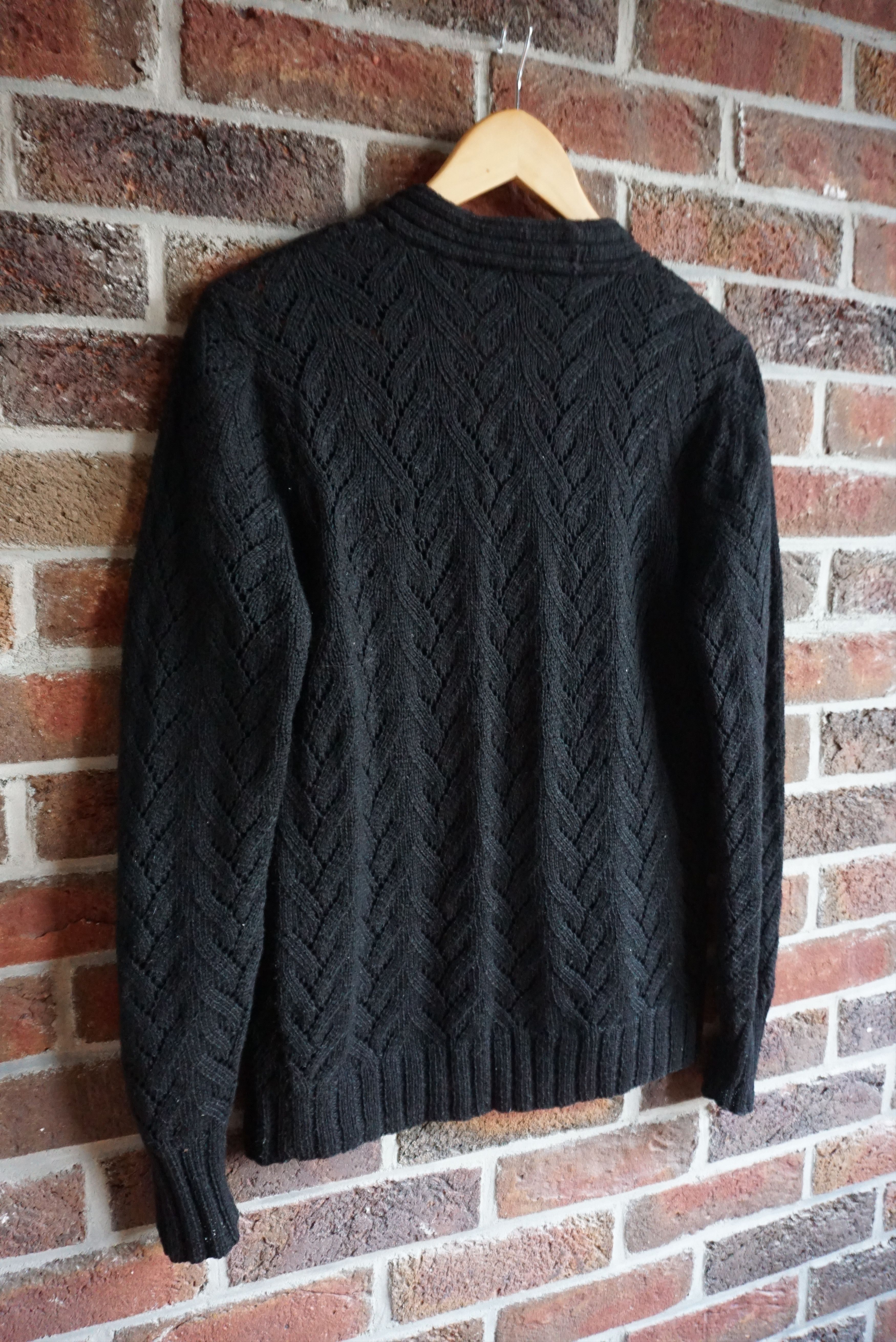 Handmade Vintage hand knitted jumper S/M 10/12 patterned wool blend Size S / US 4 / IT 40 - 8 Thumbnail