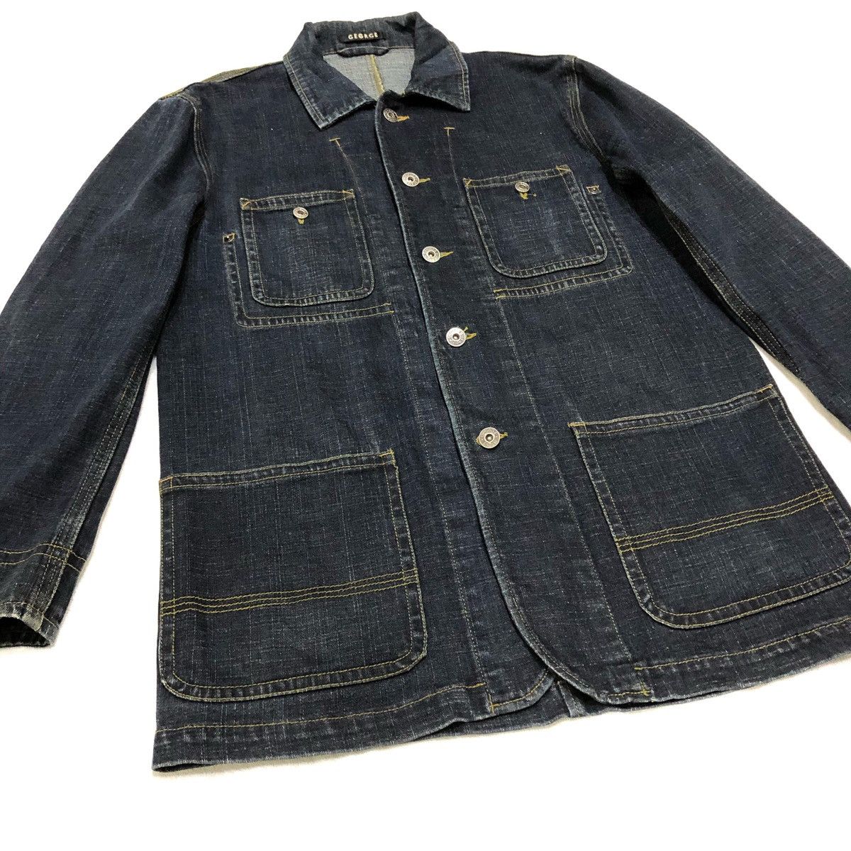 George 🔥George Davies French Work Denim Jacket Size US L / EU 52-54 / 3 - 3 Thumbnail