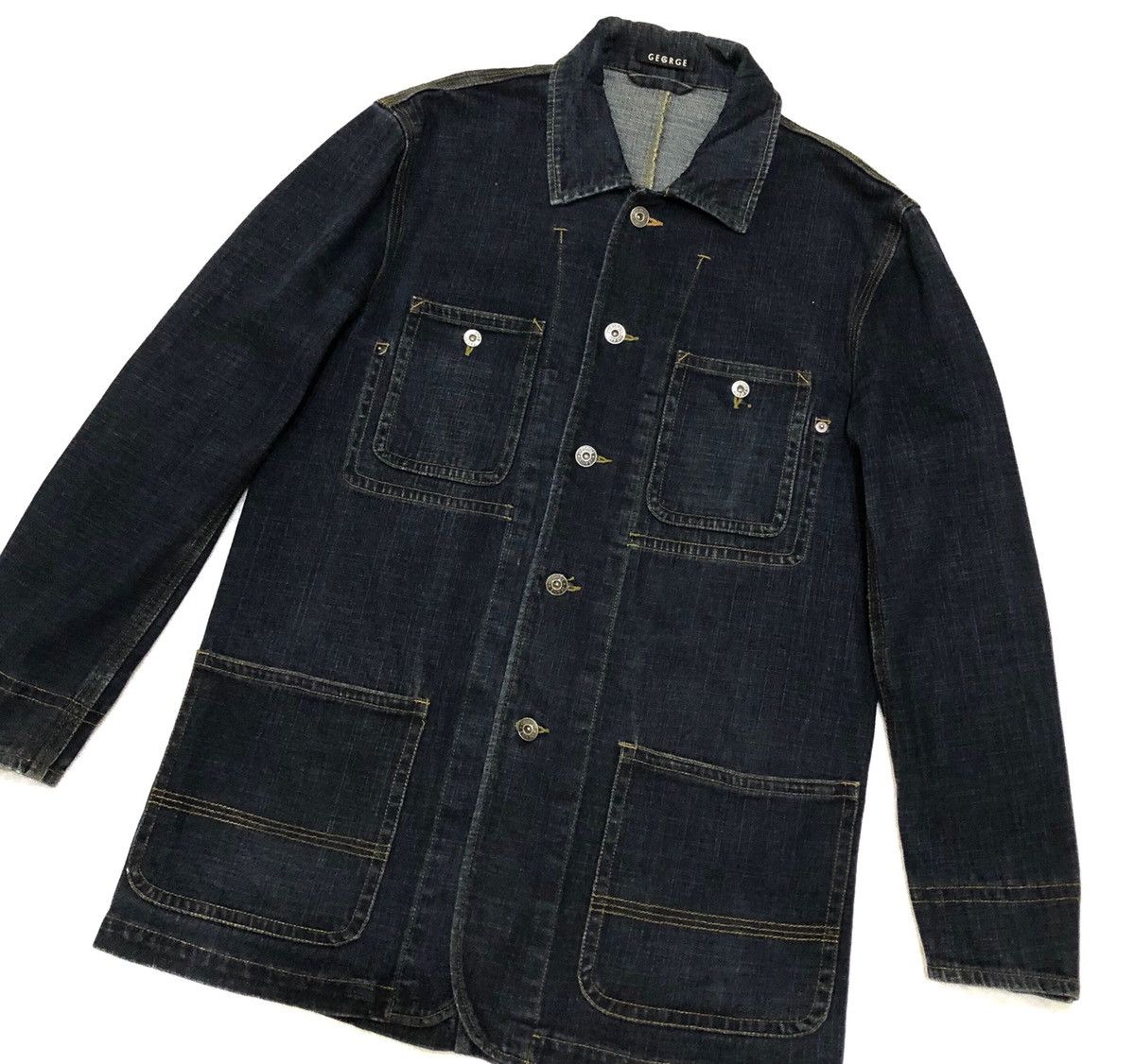 George 🔥George Davies French Work Denim Jacket Size US L / EU 52-54 / 3 - 2 Thumbnail