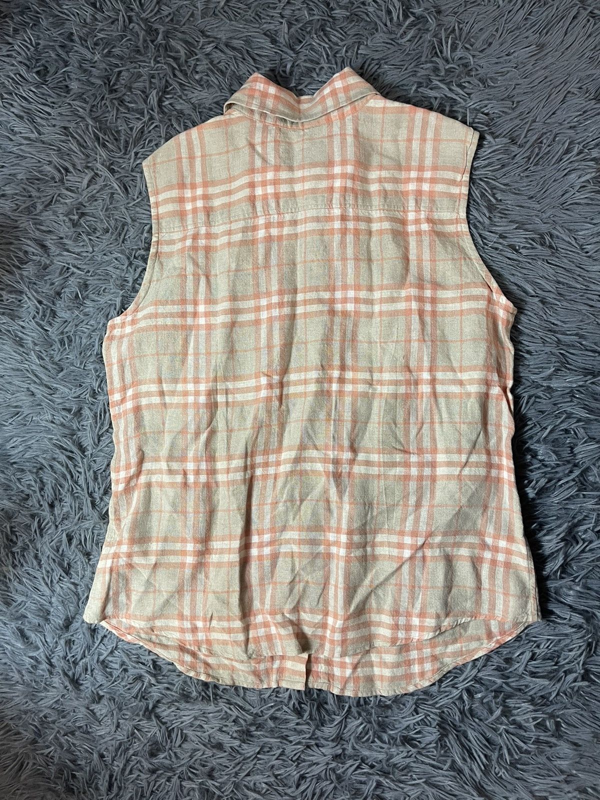 Burberry Burberry 100% linen nova check tartan sleeveless shirt Size XL / US 12-14 / IT 48-50 - 6 Thumbnail