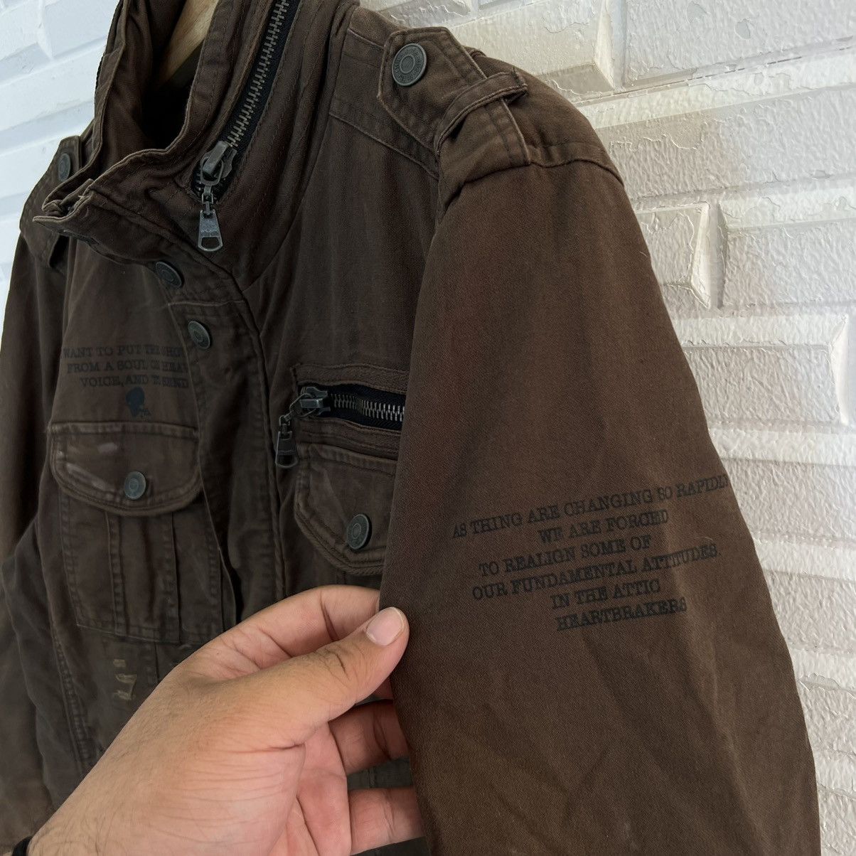 In The Attic RARE PUNK STYLE BIKER JACKET IN THE ATTIC CARGO DESIGN Size US M / EU 48-50 / 2 - 8 Thumbnail
