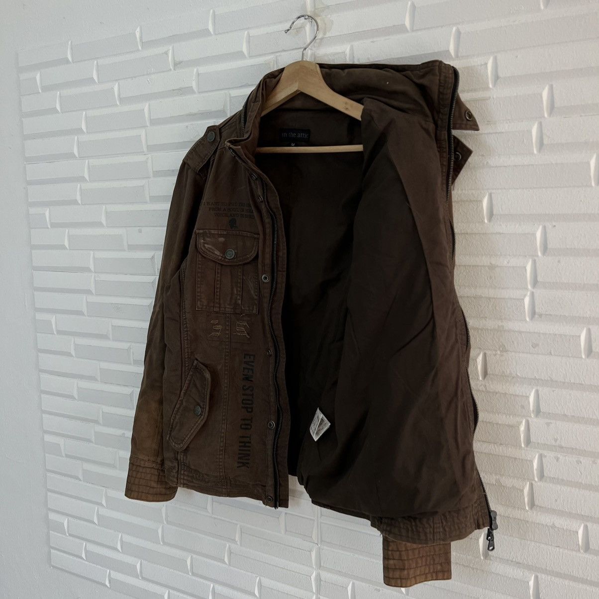In The Attic RARE PUNK STYLE BIKER JACKET IN THE ATTIC CARGO DESIGN Size US M / EU 48-50 / 2 - 14 Thumbnail