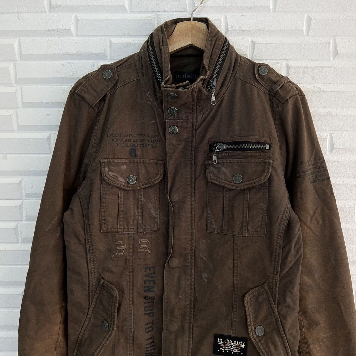 In The Attic RARE PUNK STYLE BIKER JACKET IN THE ATTIC CARGO DESIGN Size US M / EU 48-50 / 2 - 3 Thumbnail