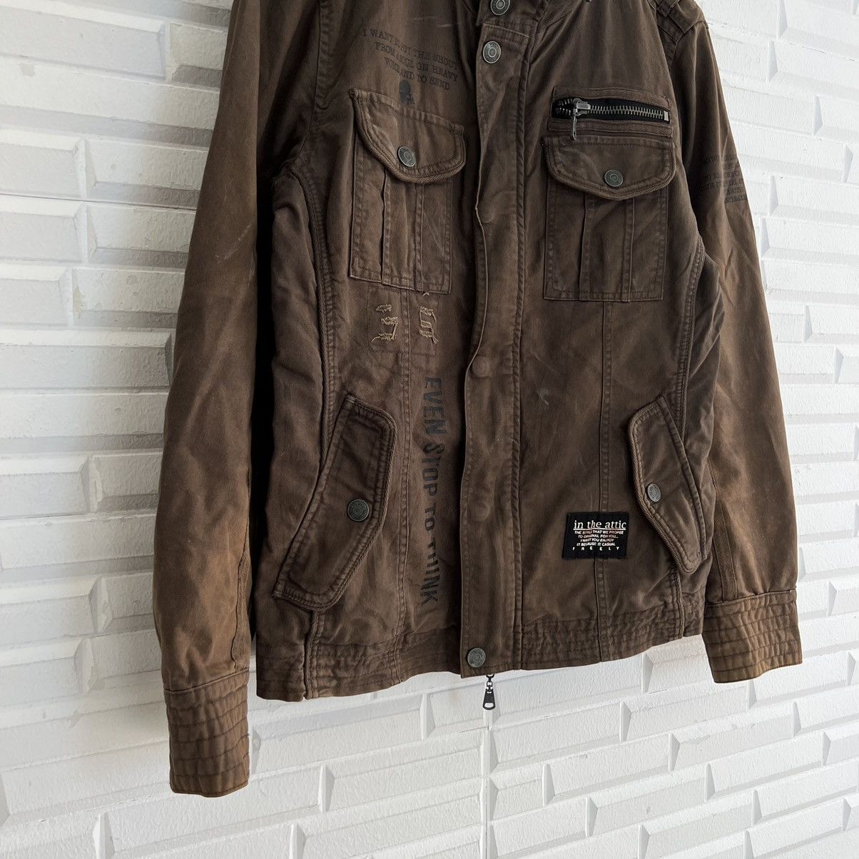 In The Attic RARE PUNK STYLE BIKER JACKET IN THE ATTIC CARGO DESIGN Size US M / EU 48-50 / 2 - 4 Thumbnail