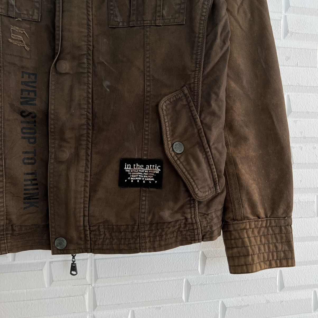 In The Attic RARE PUNK STYLE BIKER JACKET IN THE ATTIC CARGO DESIGN Size US M / EU 48-50 / 2 - 5 Thumbnail