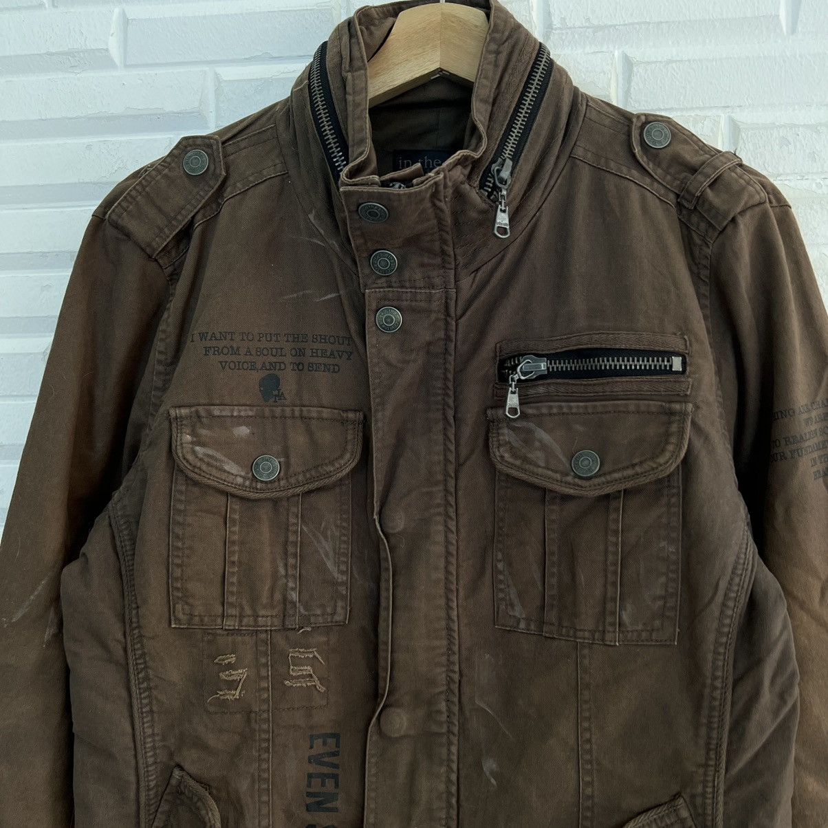 In The Attic RARE PUNK STYLE BIKER JACKET IN THE ATTIC CARGO DESIGN Size US M / EU 48-50 / 2 - 7 Thumbnail