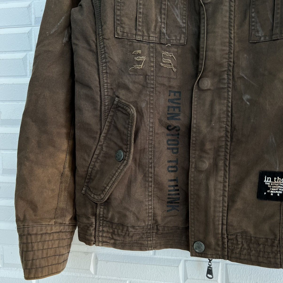 In The Attic RARE PUNK STYLE BIKER JACKET IN THE ATTIC CARGO DESIGN Size US M / EU 48-50 / 2 - 6 Thumbnail